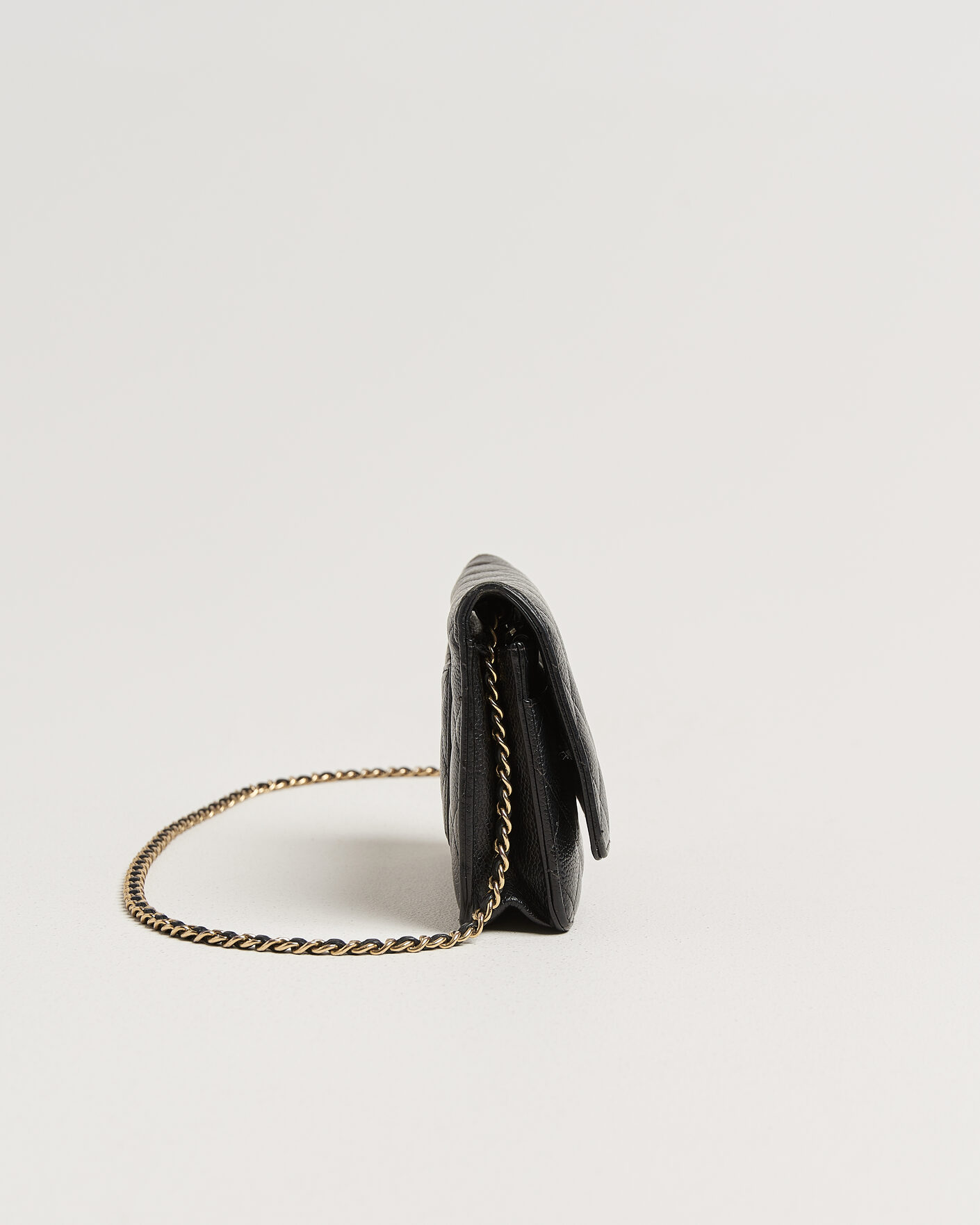 Men | Pre-Owned & Vintage Bags | Chanel Pre-Owned | Wallet On Chain Caviar Leather Black