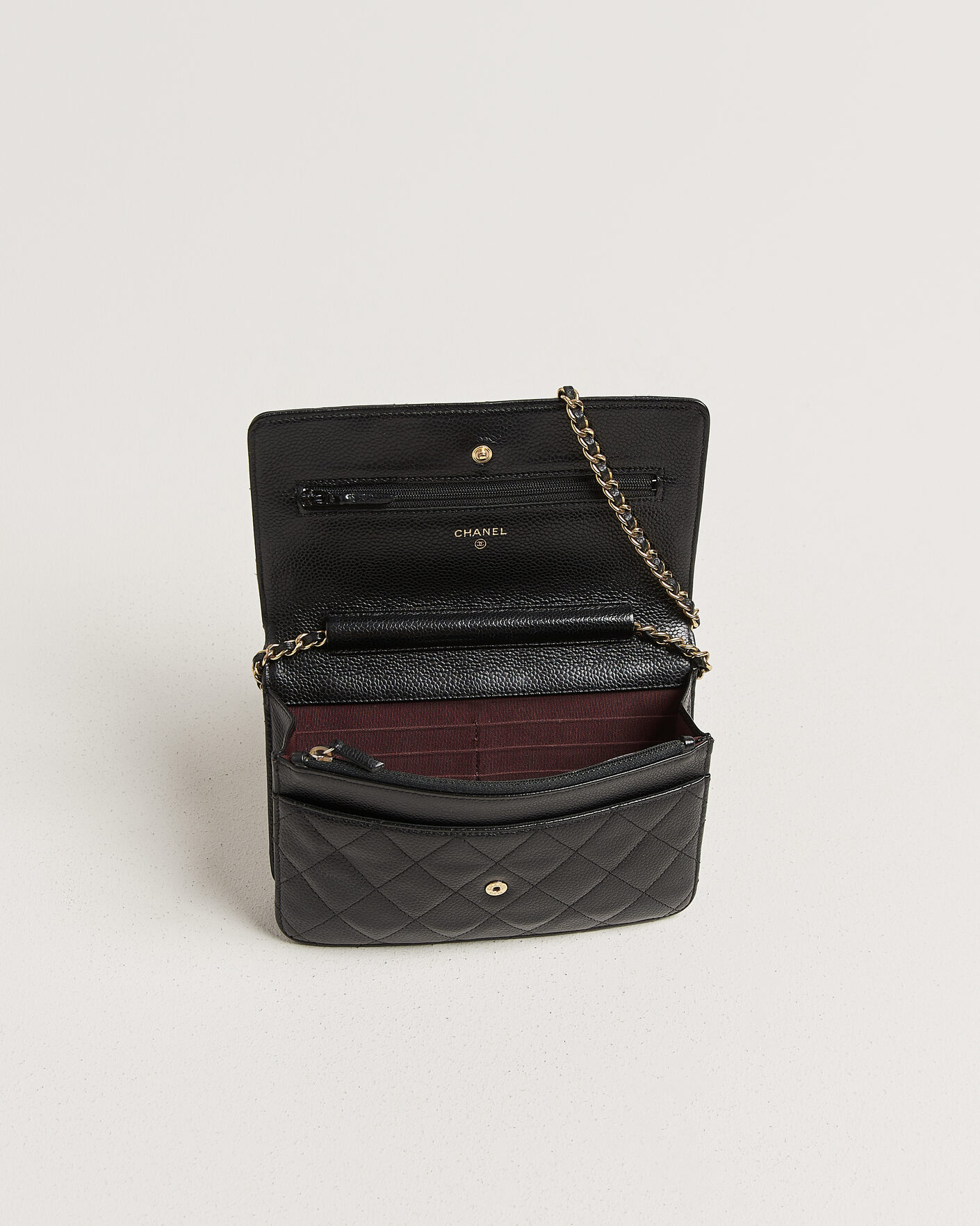 Men | Pre-Owned & Vintage Bags | Chanel Pre-Owned | Wallet On Chain Caviar Leather Black