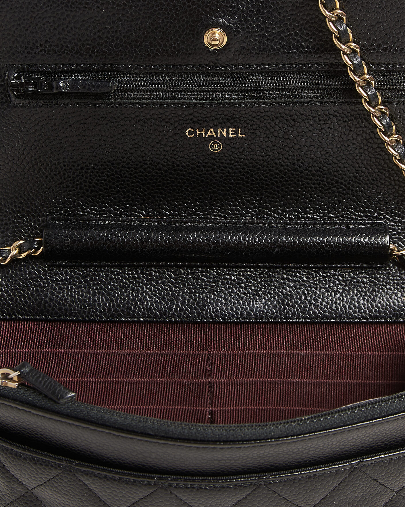 Men | Pre-Owned & Vintage Bags | Chanel Pre-Owned | Wallet On Chain Caviar Leather Black