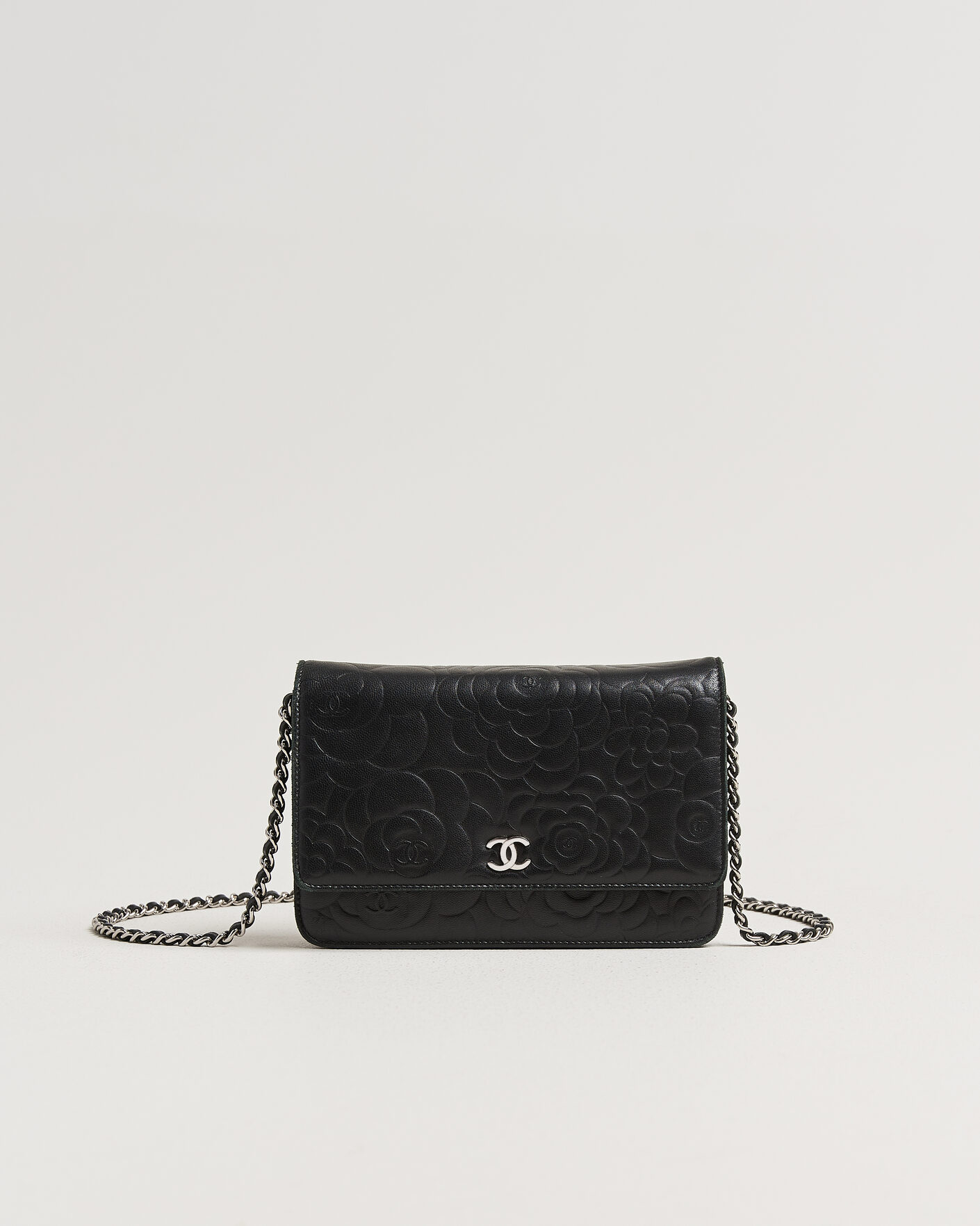 Men | Pre-Owned & Vintage Bags | Chanel Pre-Owned | Wallet On Chain Camelia Lambskin Black