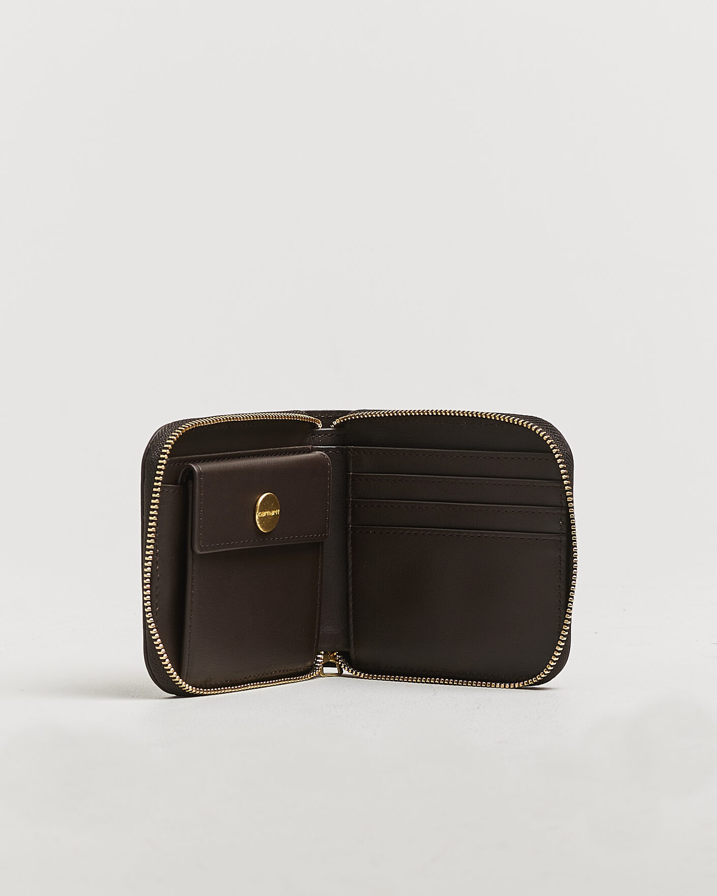 Men | Wallets | Carhartt WIP | Leather Zip Wallet Tobacco