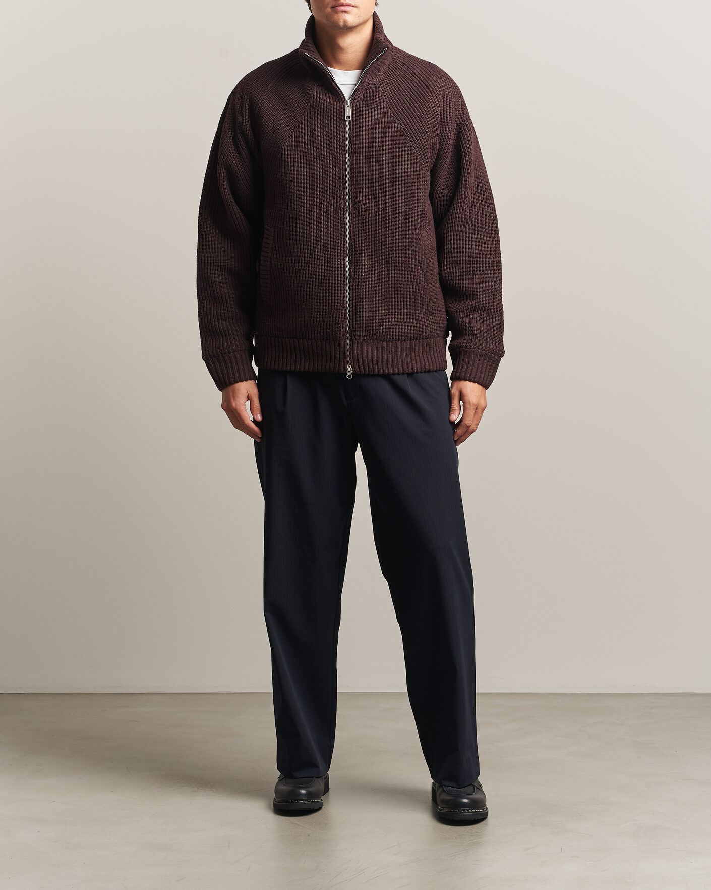 Men | Sweaters & Knitwear | Carhartt WIP | Bandley Padded Wool Mix Full Zip Palisander Brown
