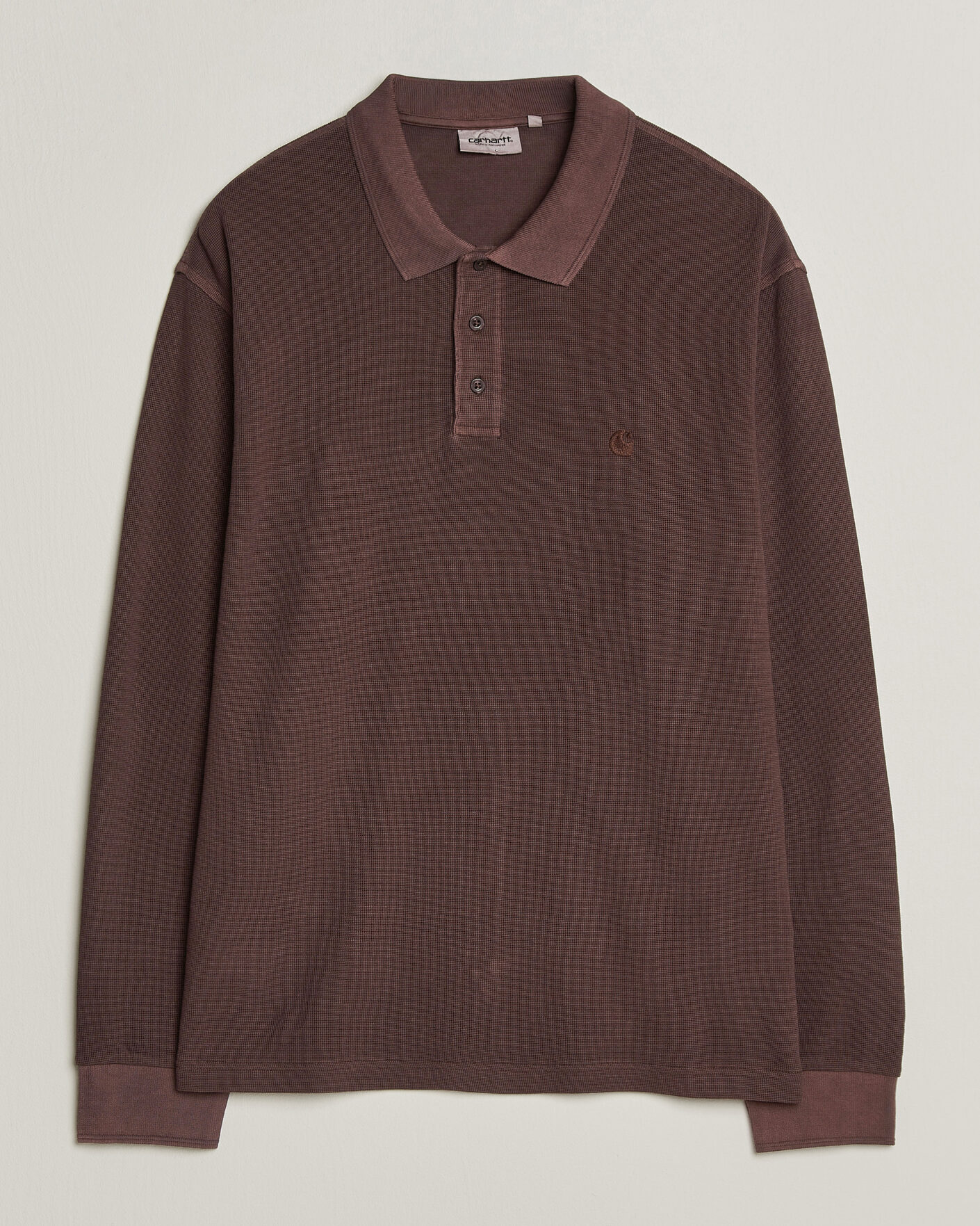 Men | Sweaters & Knitwear | Carhartt WIP | Long Sleeve Waffle Rugby Shirt Palisander Brown