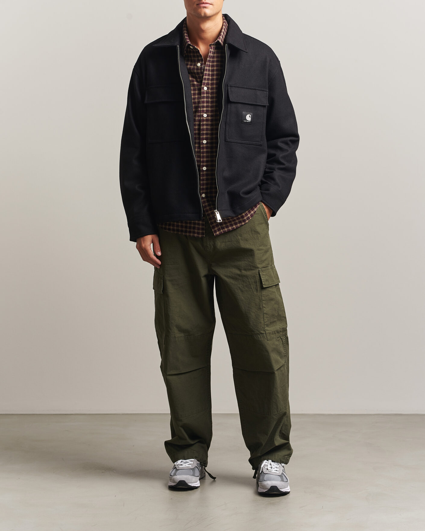 Men | Shirts | Carhartt WIP | Atoka Wool Zip Shirt Jacket Black