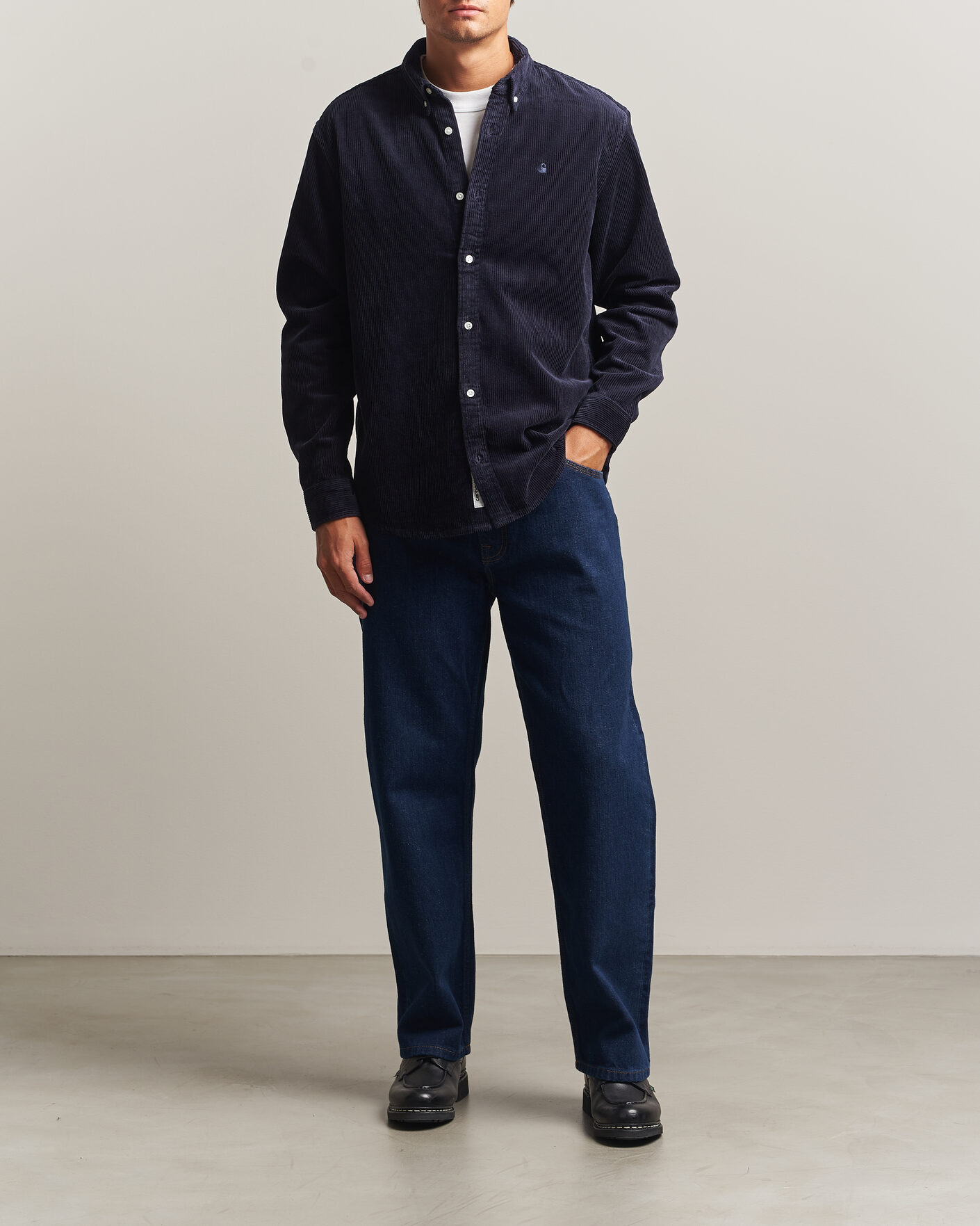 Men | Shirts | Carhartt WIP | Madison Cord Shirt Dark Navy