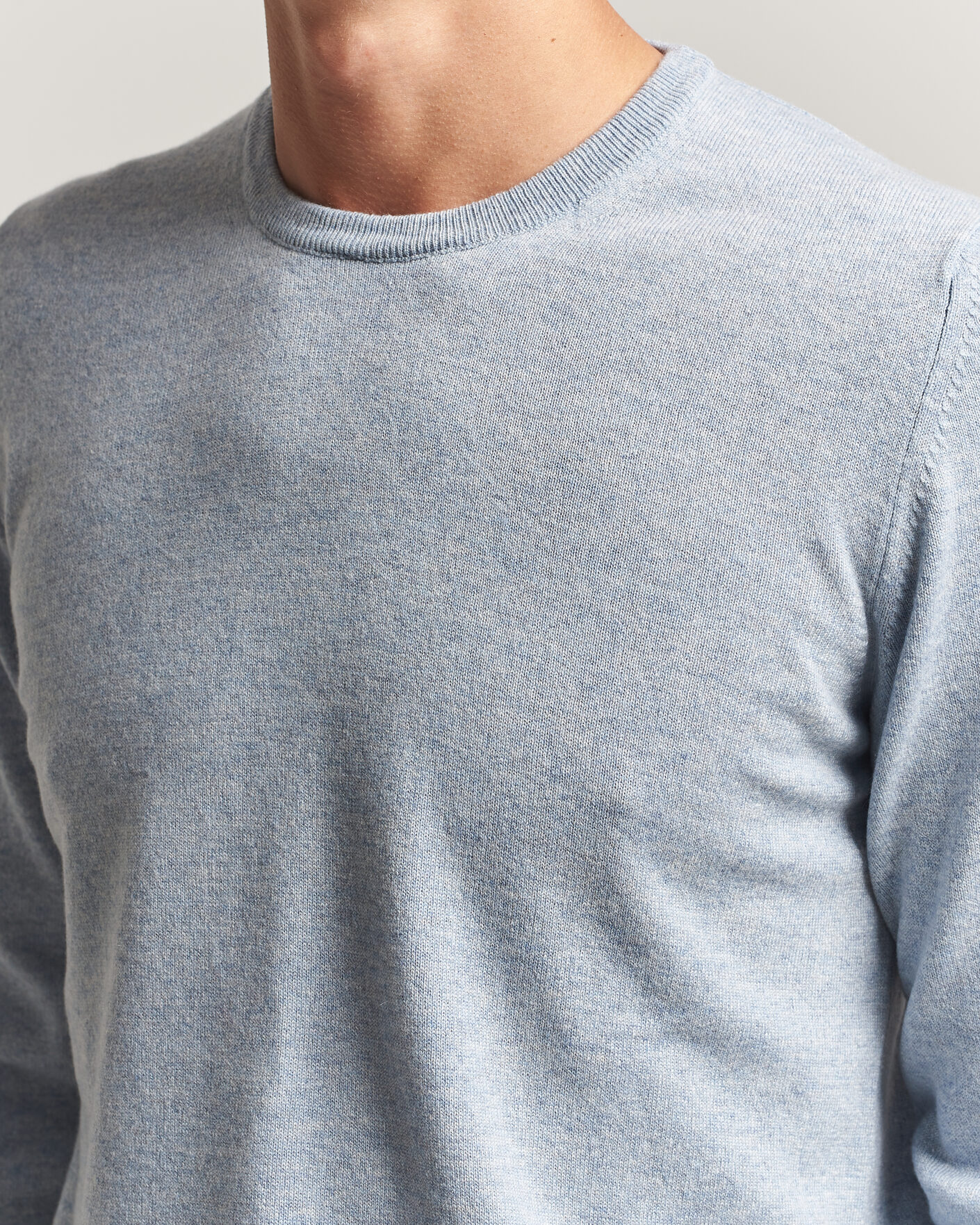 Men | Sweaters & Knitwear | Fedeli | Pure Cashmere Crew Neck Light Blue