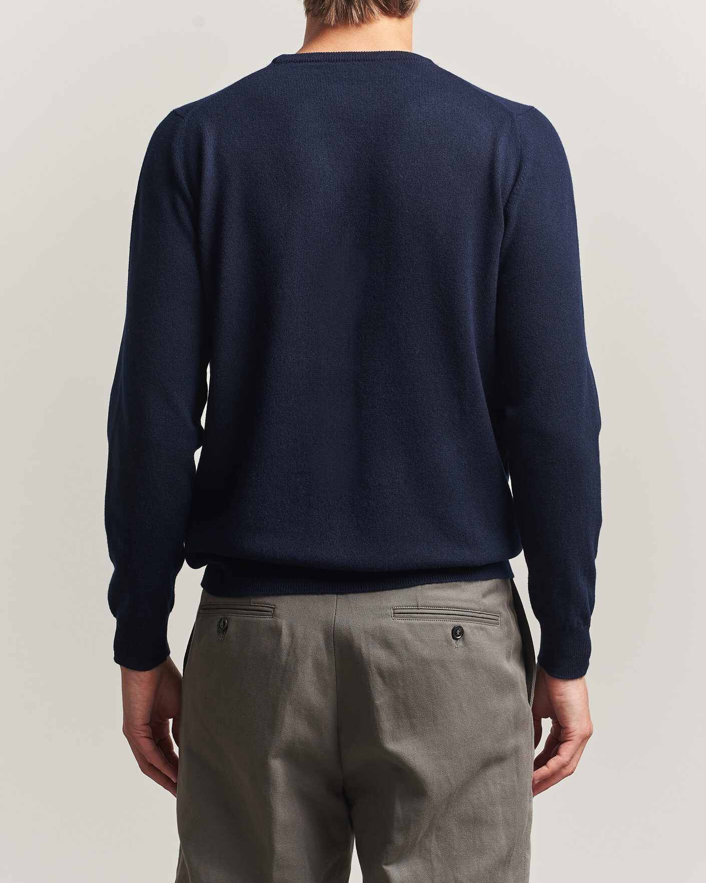 Men | Sweaters & Knitwear | Fedeli | Pure Cashmere Crew Neck Navy Blue
