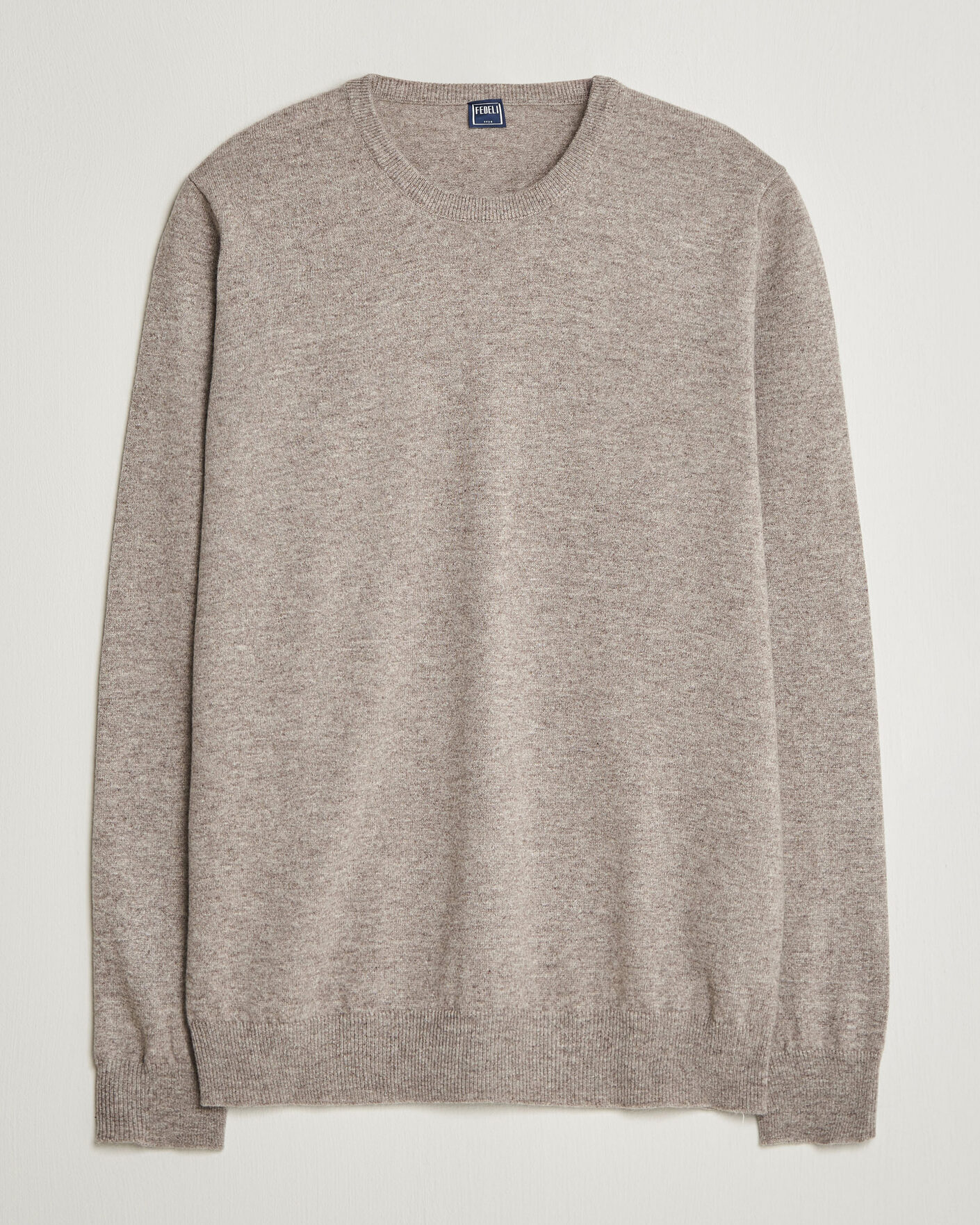 Men | Sweaters & Knitwear | Fedeli | Pure Cashmere Crew Neck Beige Melange