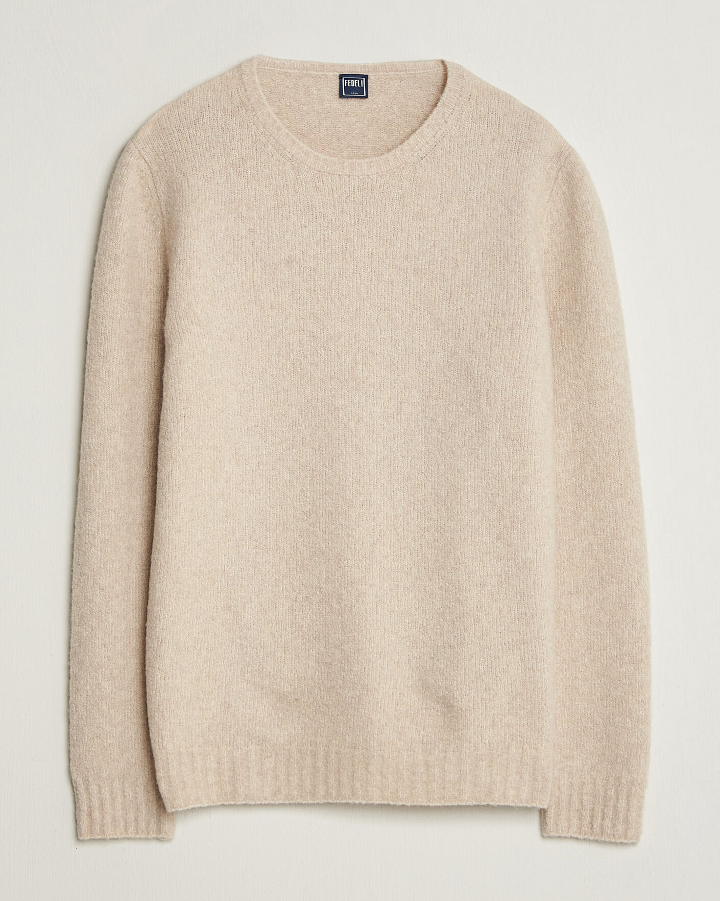 Men | Sweaters & Knitwear | Fedeli | Cashmere Blend Boucle Sweater Light Grey