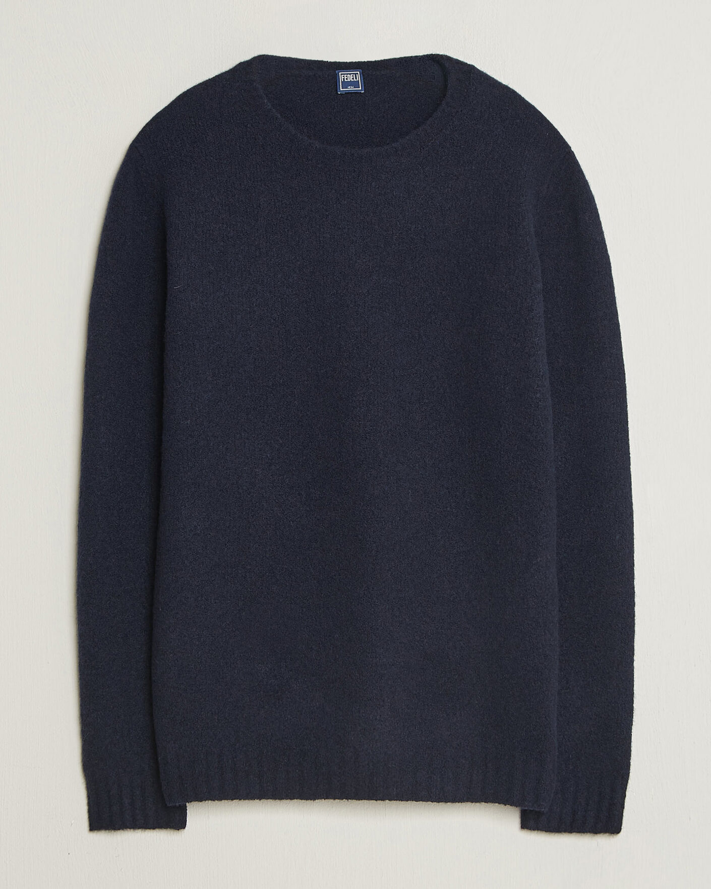 Men | Sweaters & Knitwear | Fedeli | Cashmere Blend Boucle Sweater Navy