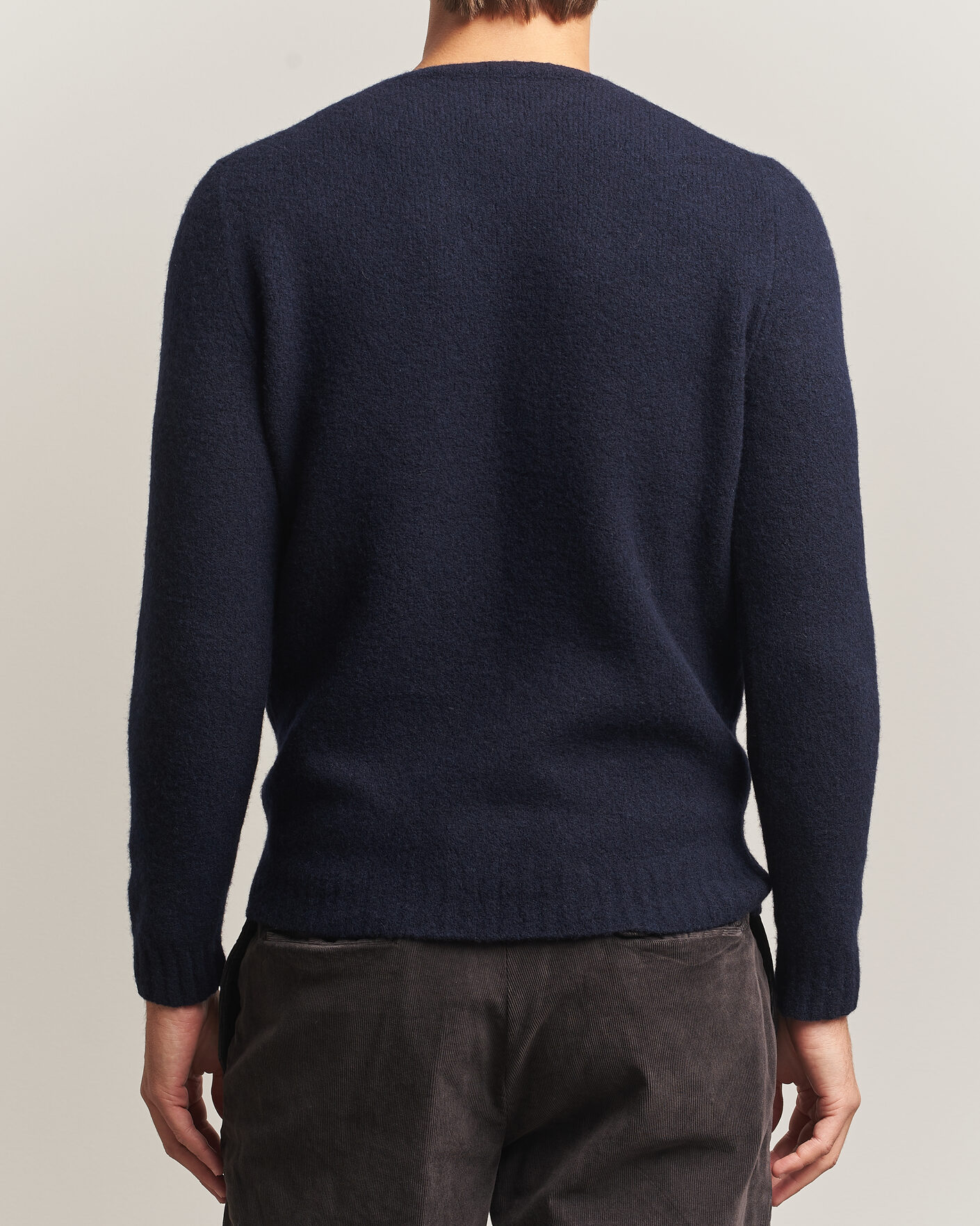 Men | Sweaters & Knitwear | Fedeli | Cashmere Blend Boucle Sweater Navy