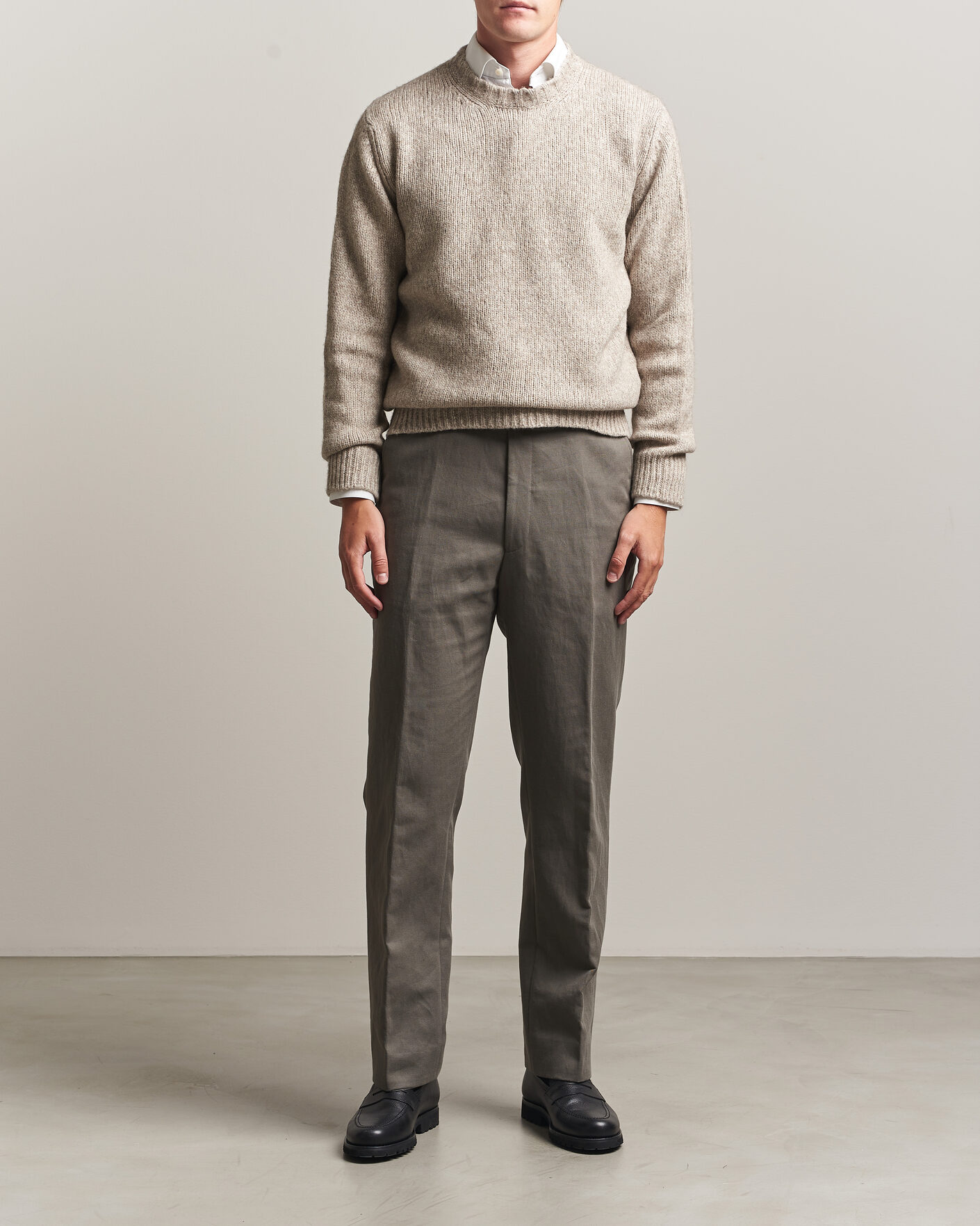 Men | Sweaters & Knitwear | Fedeli | Yak Blend Sweater Beige Melange