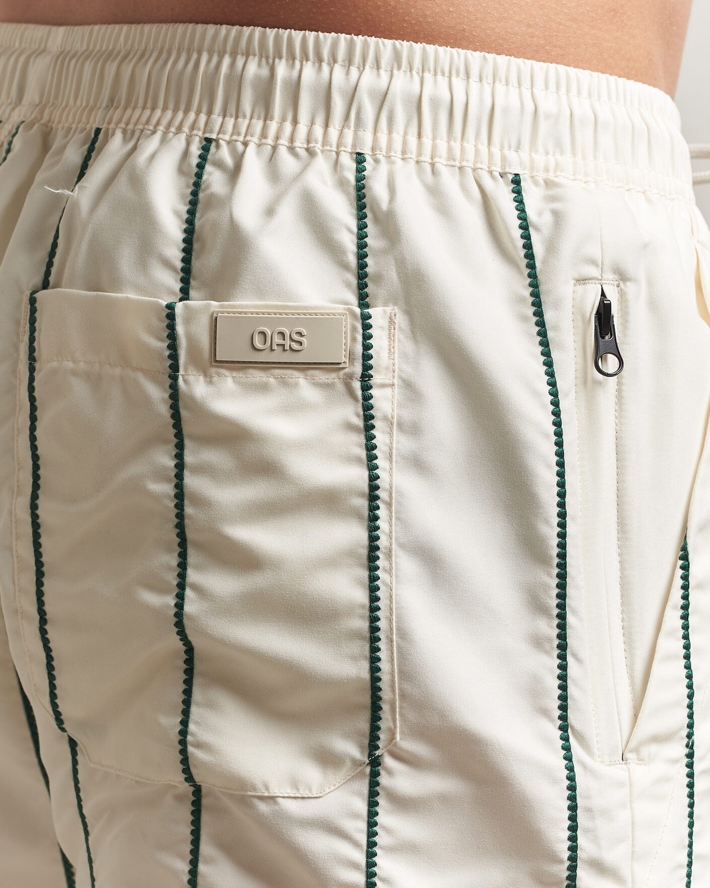 Men | Swimwear | OAS | Printed Swimshorts White/Green