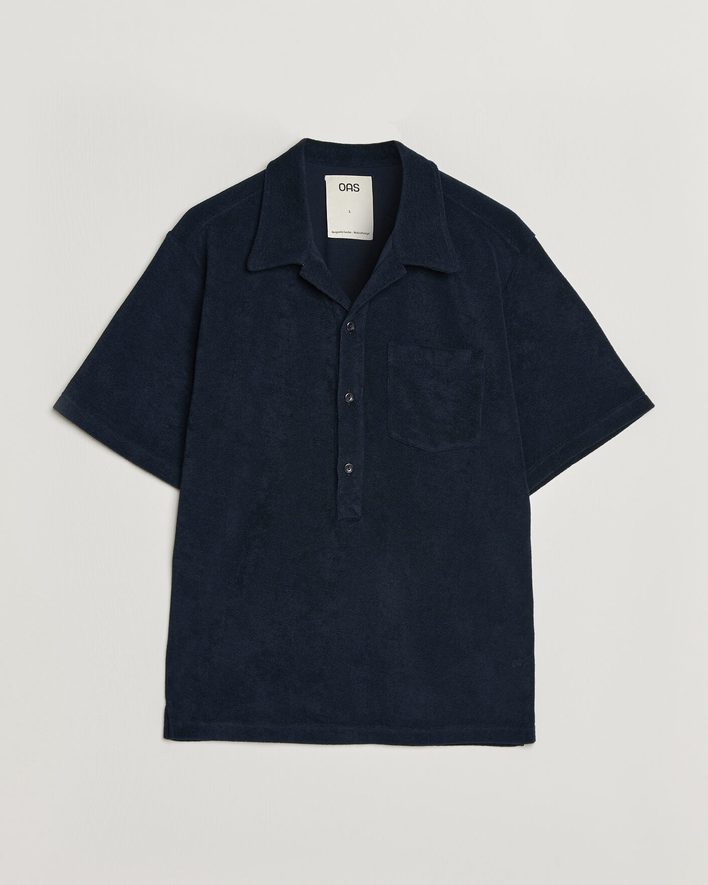 Men | Polo Shirts | OAS | Novo Regular Fit Terry Polo Dark Blue