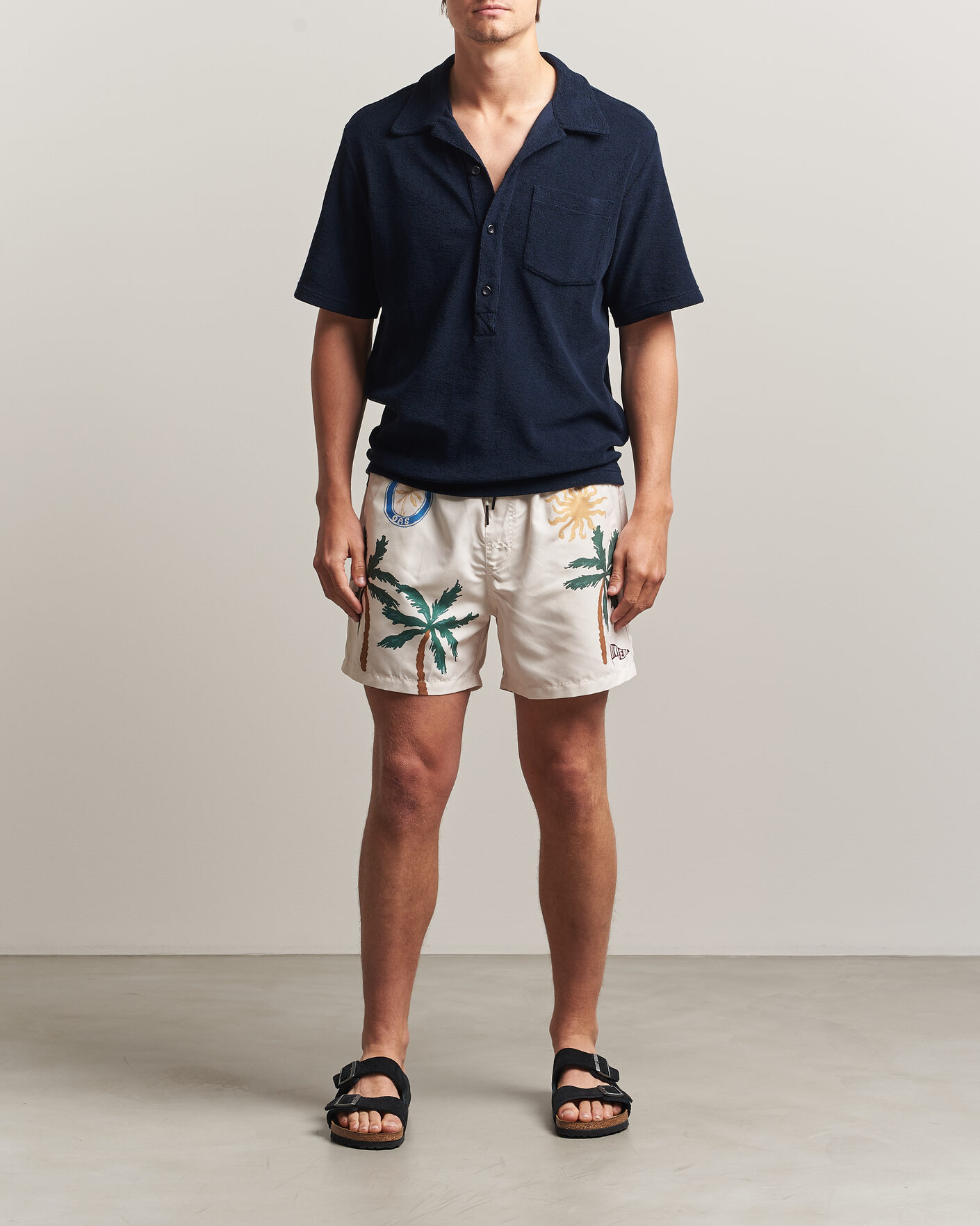 Men | Polo Shirts | OAS | Novo Regular Fit Terry Polo Dark Blue