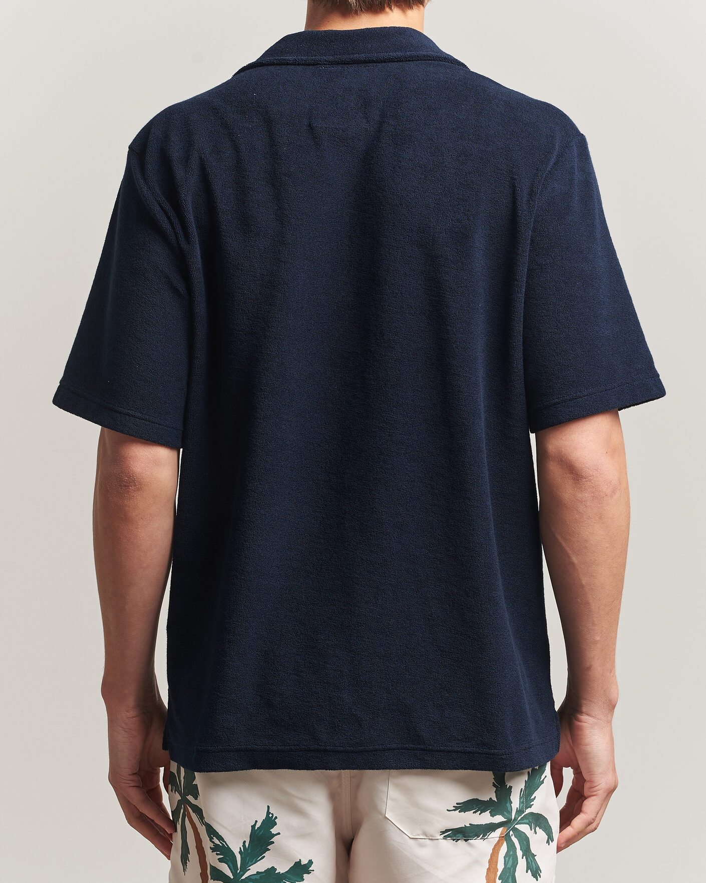 Men | Polo Shirts | OAS | Novo Regular Fit Terry Polo Dark Blue