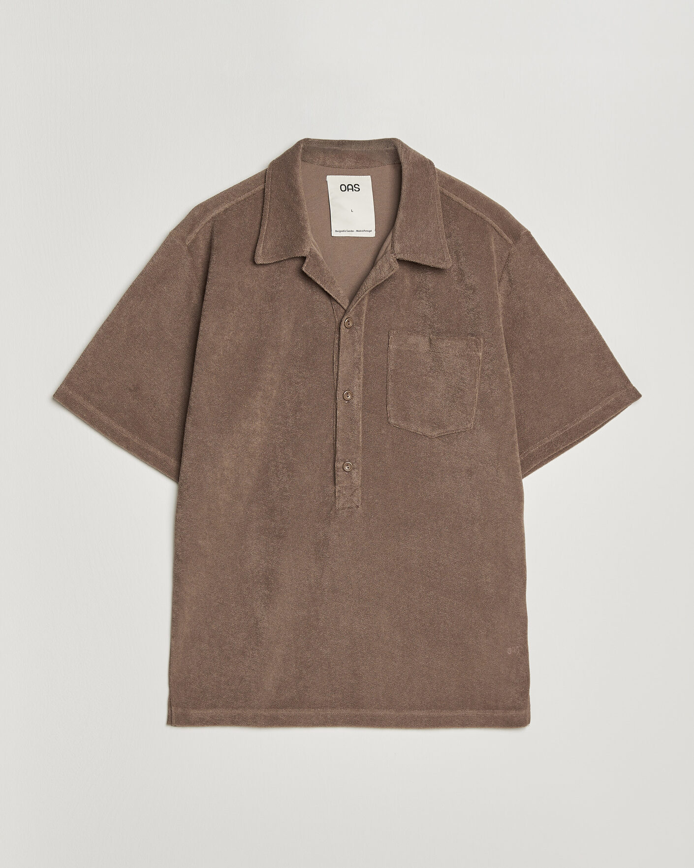 Men | Polo Shirts | OAS | Novo Regular Fit Terry Polo Brown