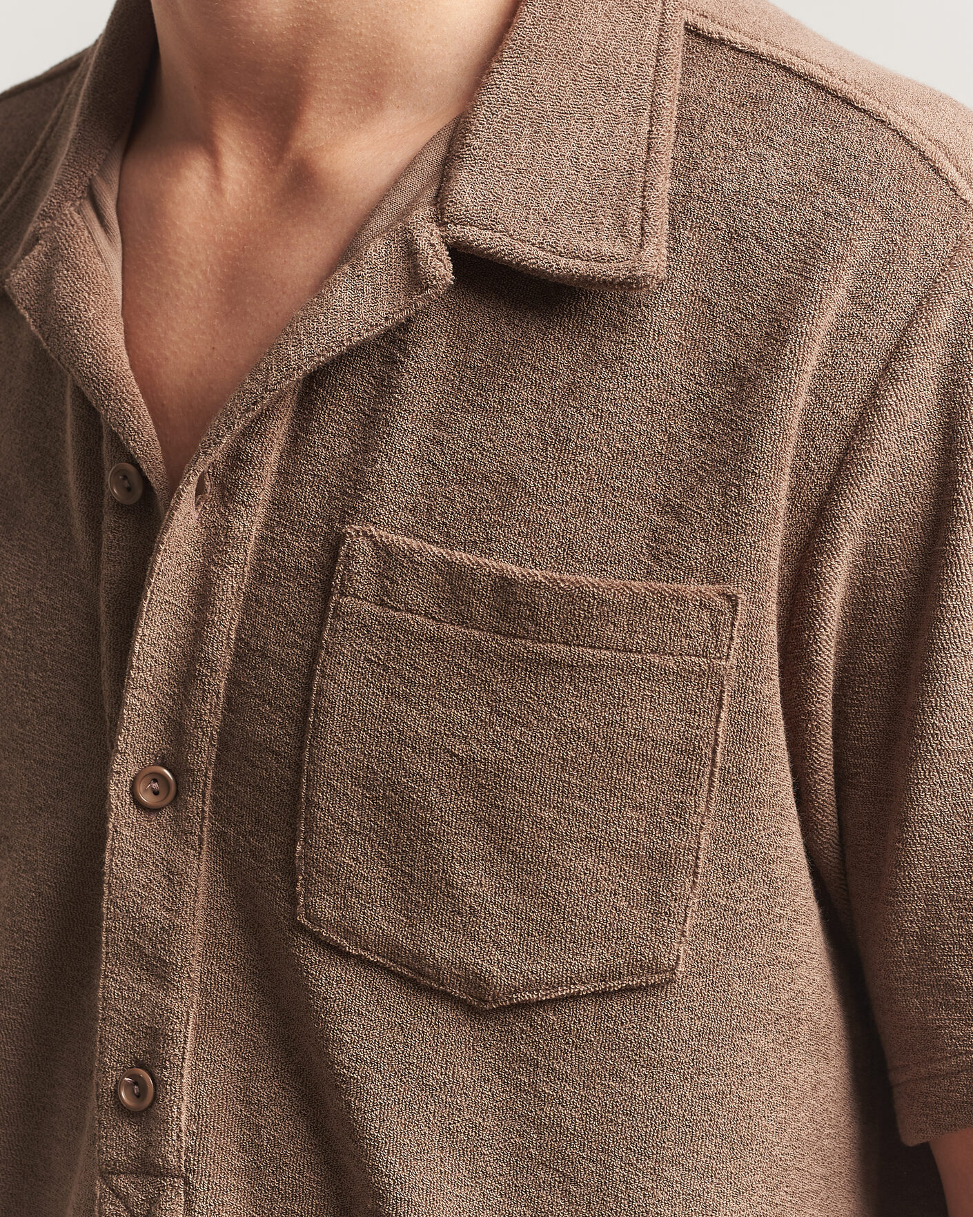 Men | Polo Shirts | OAS | Novo Regular Fit Terry Polo Brown