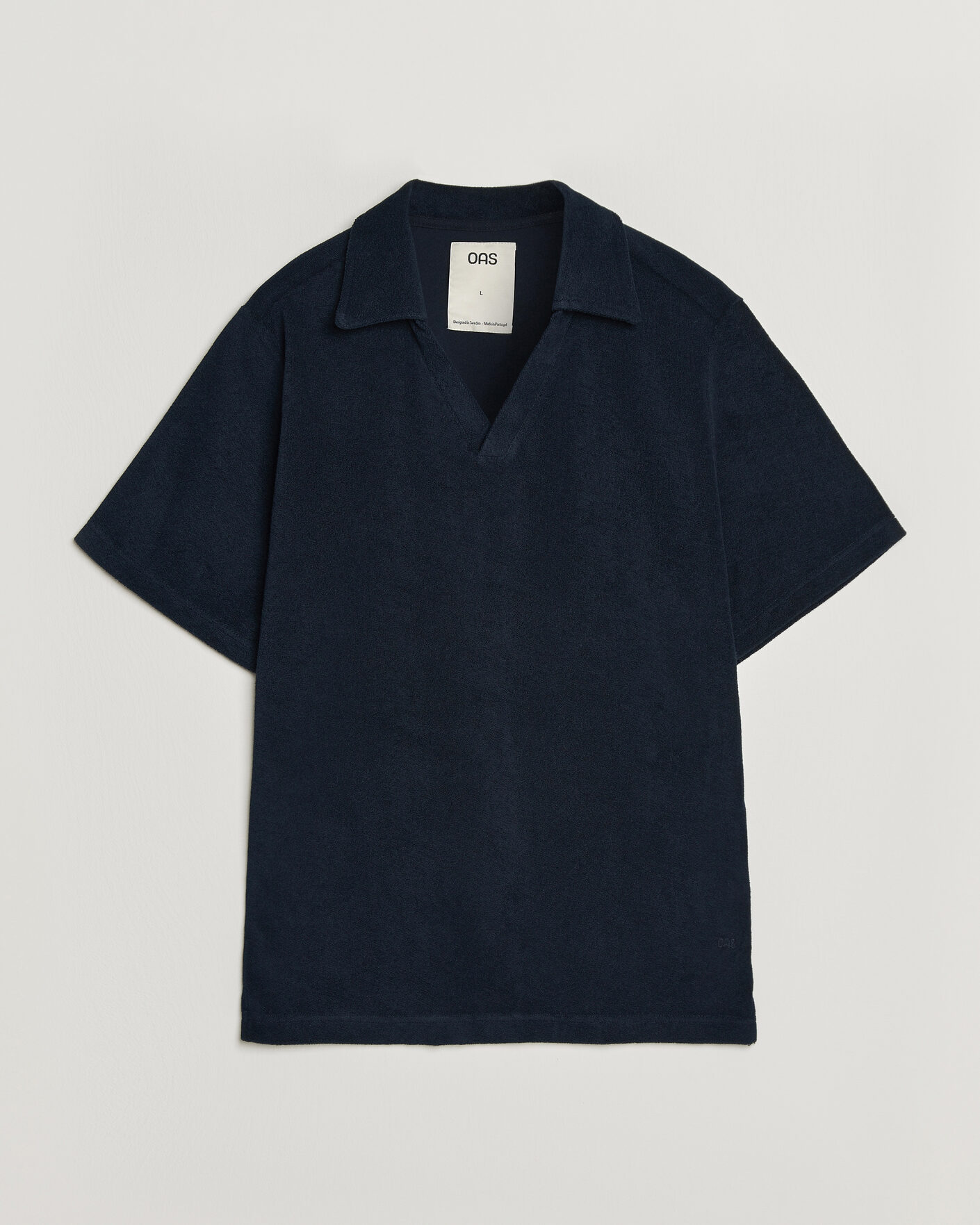 Men | Polo Shirts | OAS | Serif Regular Fit Terry Open Collar Polo Dark Blue
