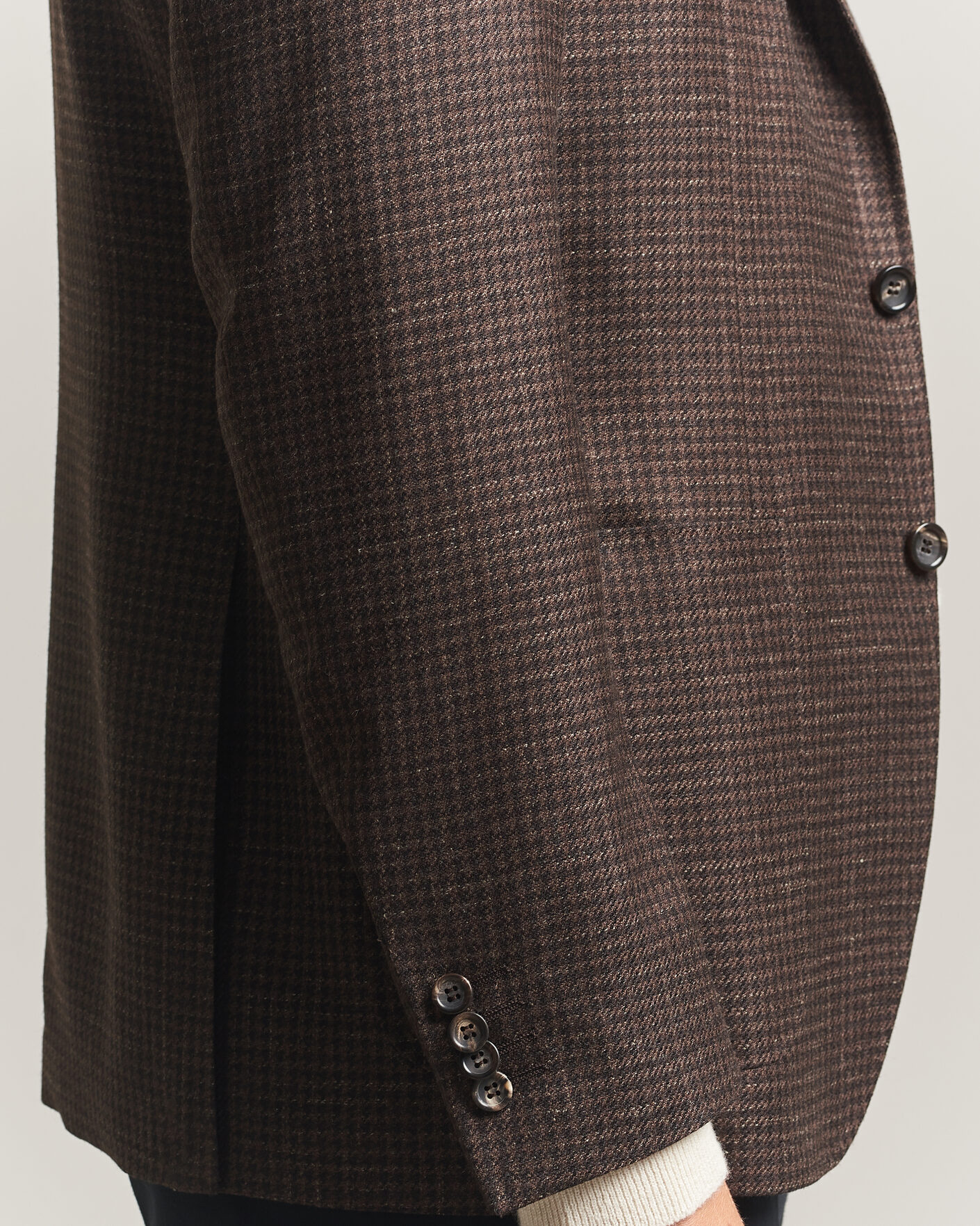 Men | Blazers | Canali | Kei Houndstooth Flannel Blazer Dark Brown