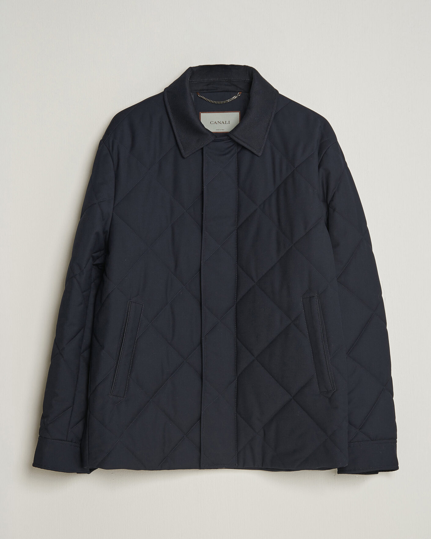 Men | Coats & Jackets | Canali | Quilted Country Coat Navy