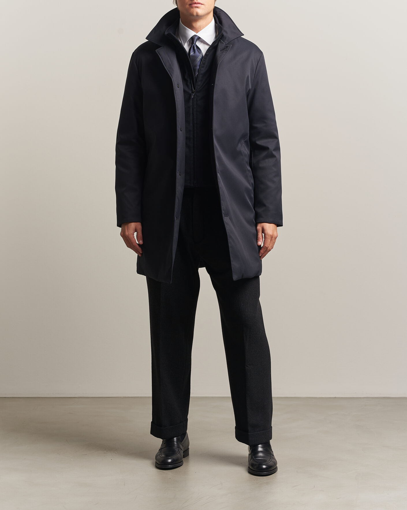 Men | Coats & Jackets | Canali | Zip Liner Down Coat Navy