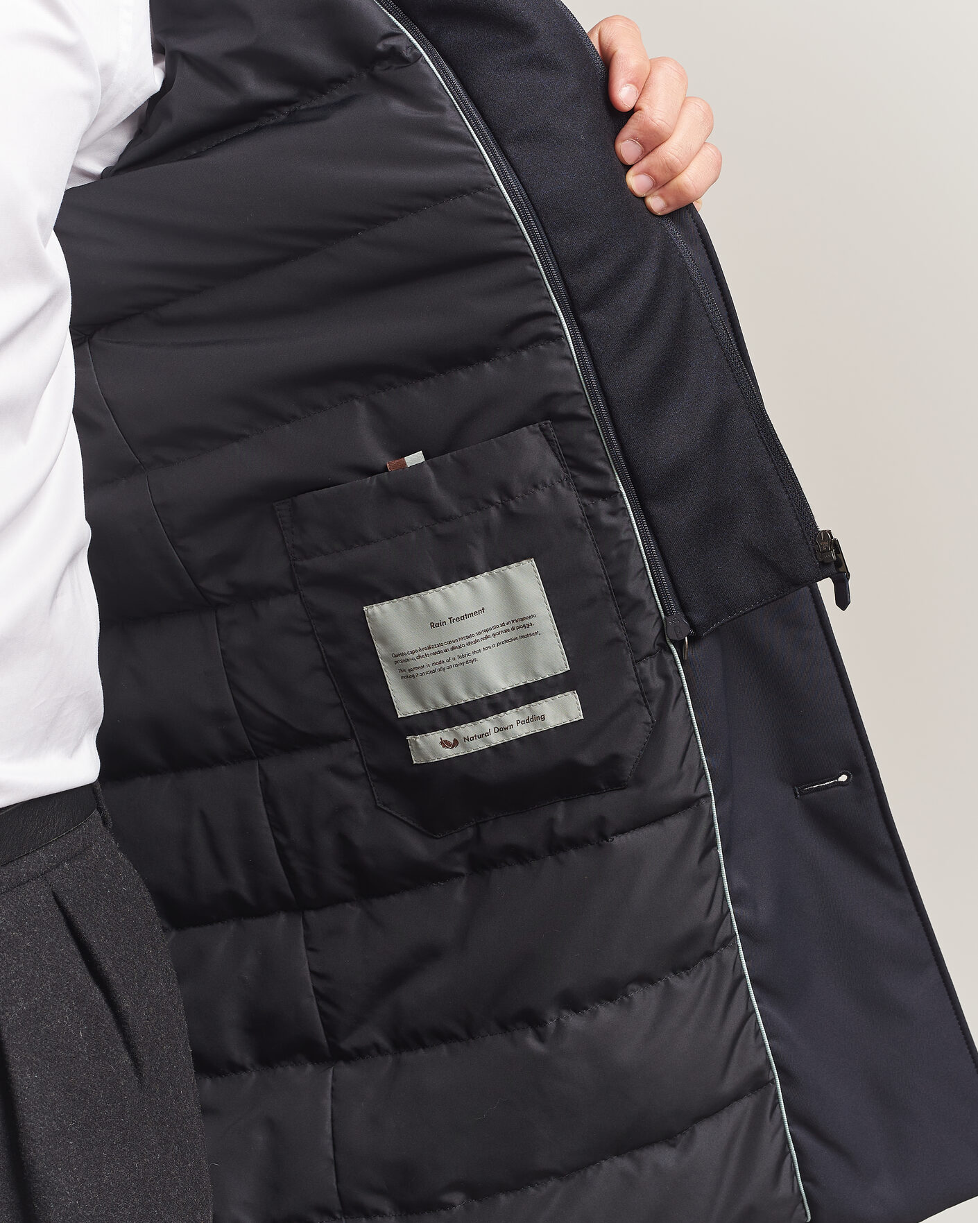 Men | Coats & Jackets | Canali | Zip Liner Down Coat Navy