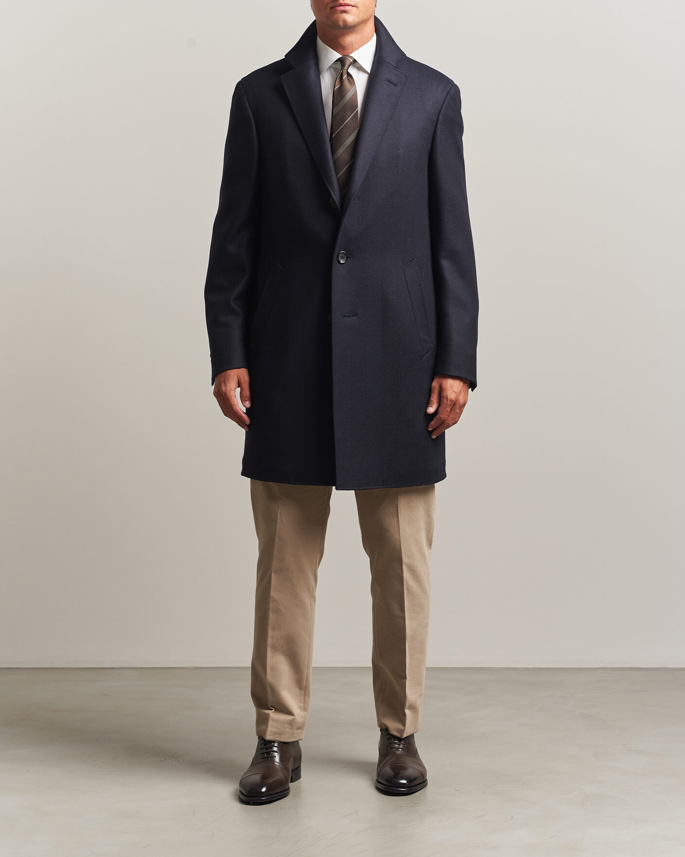 Men | Coats & Jackets | Canali | Kei Wool Travel Coat Navy