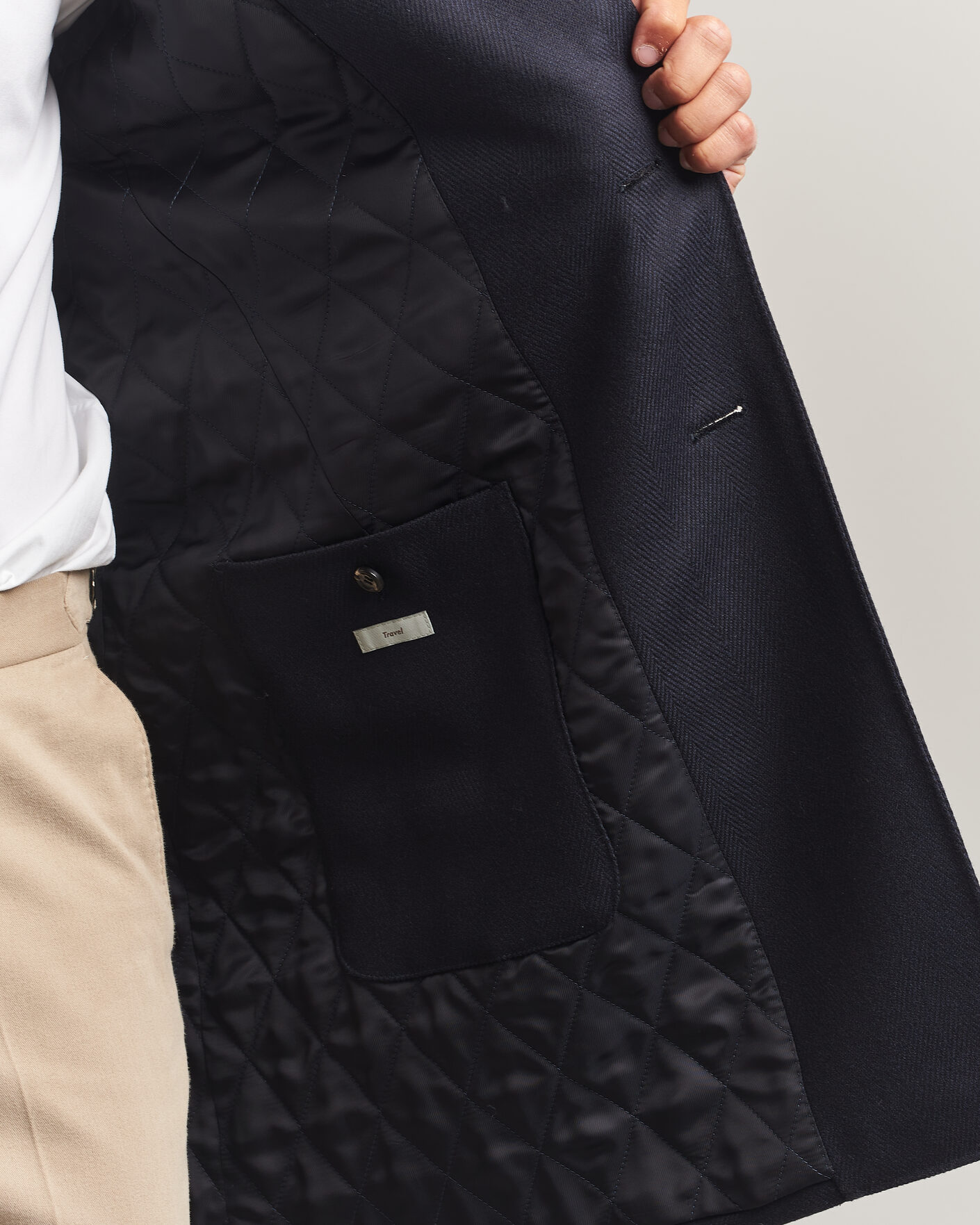 Men | Coats & Jackets | Canali | Kei Wool Travel Coat Navy