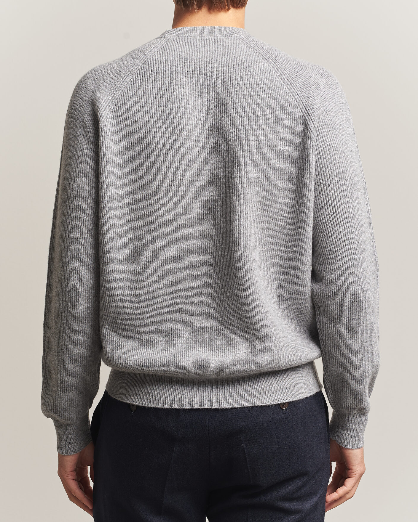 Men | Sweaters & Knitwear | Canali | Rib Cashmere Sweater Light Grey