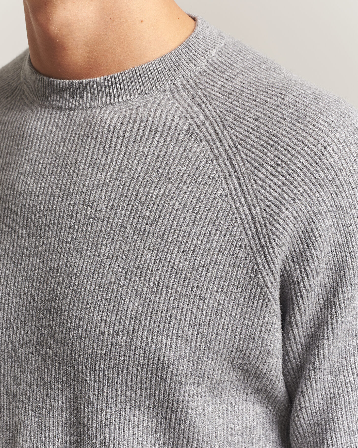 Men | Sweaters & Knitwear | Canali | Rib Cashmere Sweater Light Grey