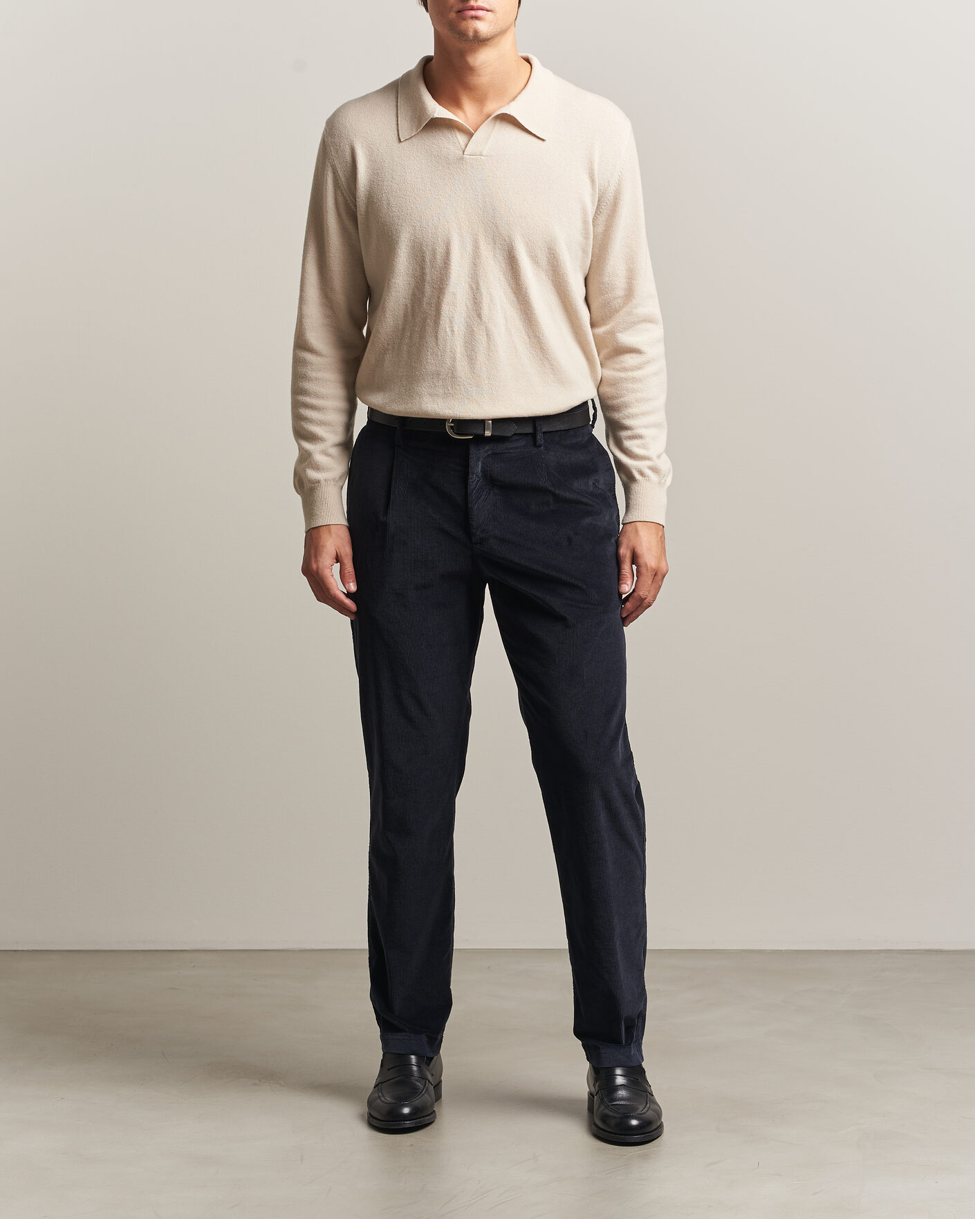 Men | Trousers | Canali | Comfort Corduroy Pants Navy