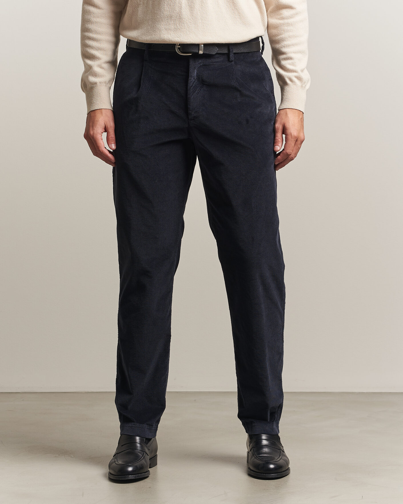 Men | Trousers | Canali | Comfort Corduroy Pants Navy