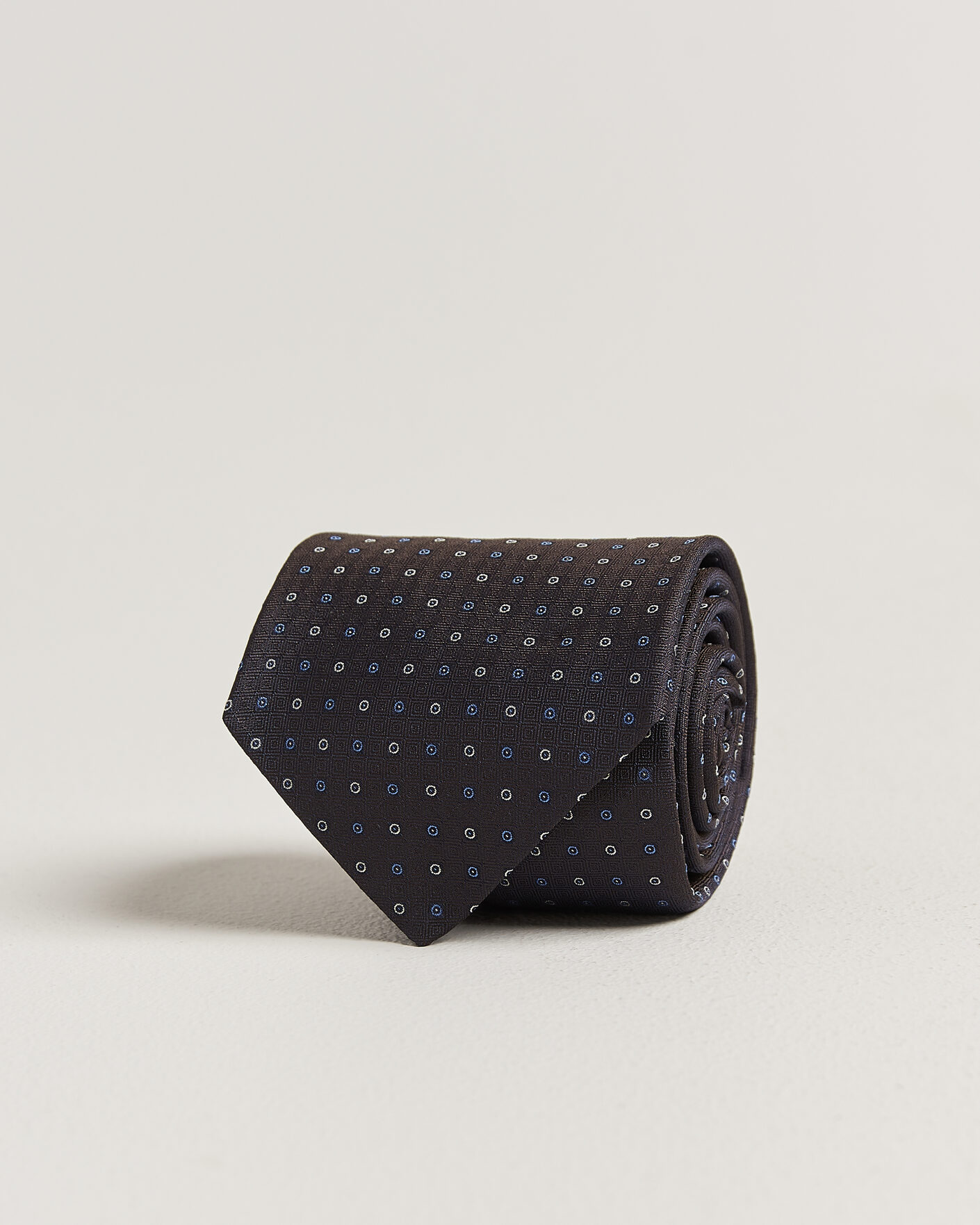 Men | Ties | Canali | Jacquard Silk Tie Dark Brown