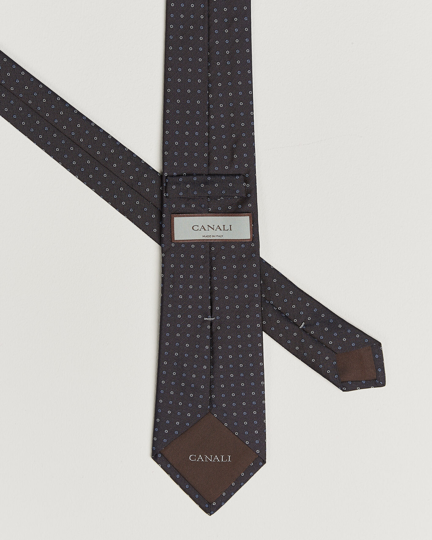Men | Ties | Canali | Jacquard Silk Tie Dark Brown