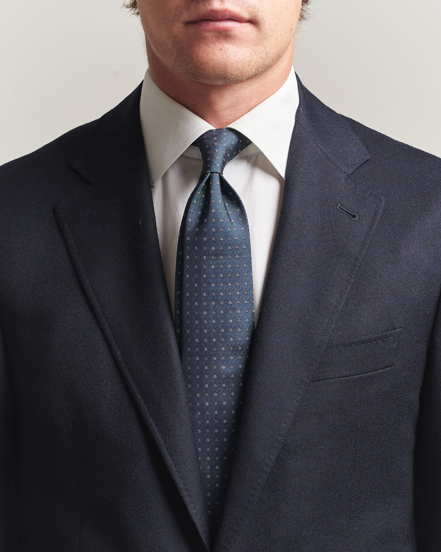 Men | Ties | Canali | Jacquard Silk Tie Dark Green