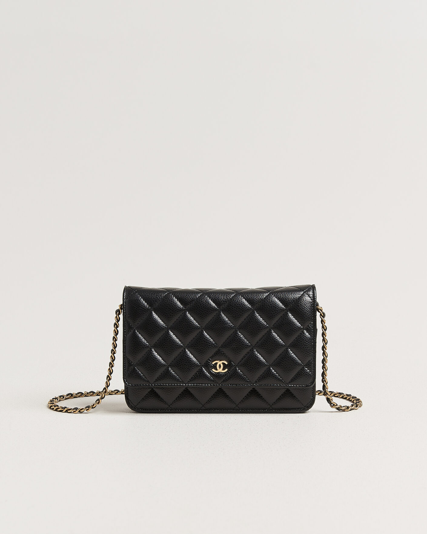 Men | Pre-Owned & Vintage Bags | Chanel Pre-Owned | Wallet On Chain Caviar Leather Black