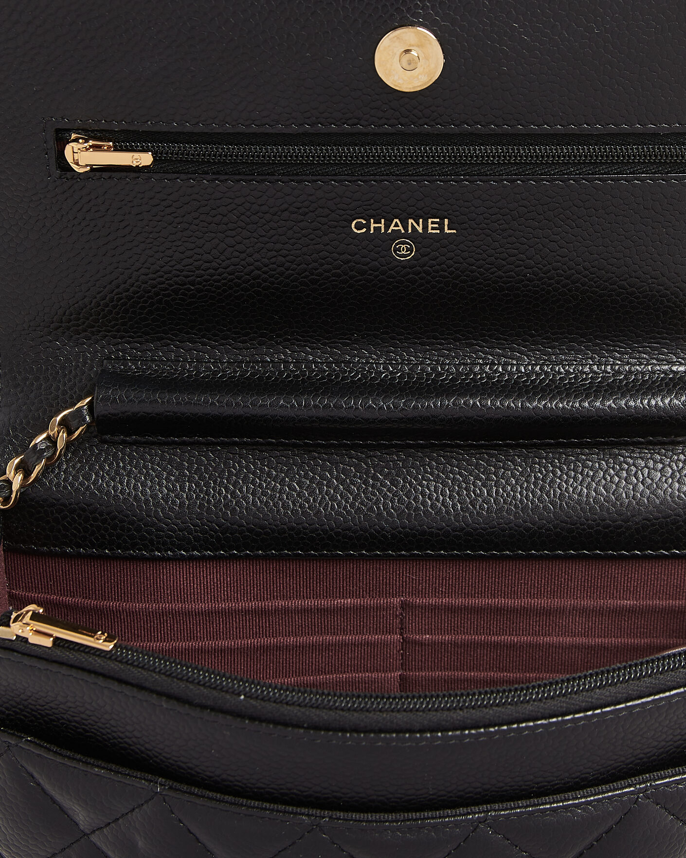 Men | Pre-Owned & Vintage Bags | Chanel Pre-Owned | Wallet On Chain Caviar Leather Black