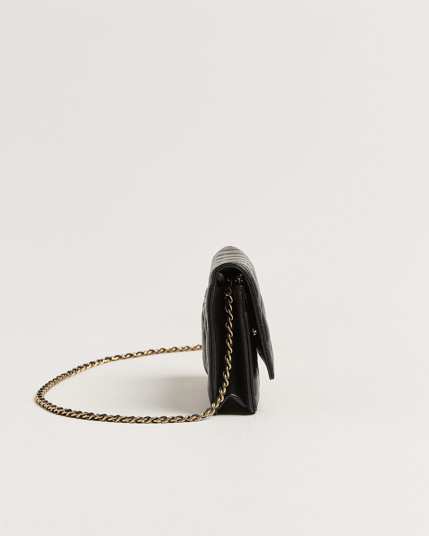 Men | Pre-Owned & Vintage Bags | Chanel Pre-Owned | Wallet On Chain Caviar Leather Black