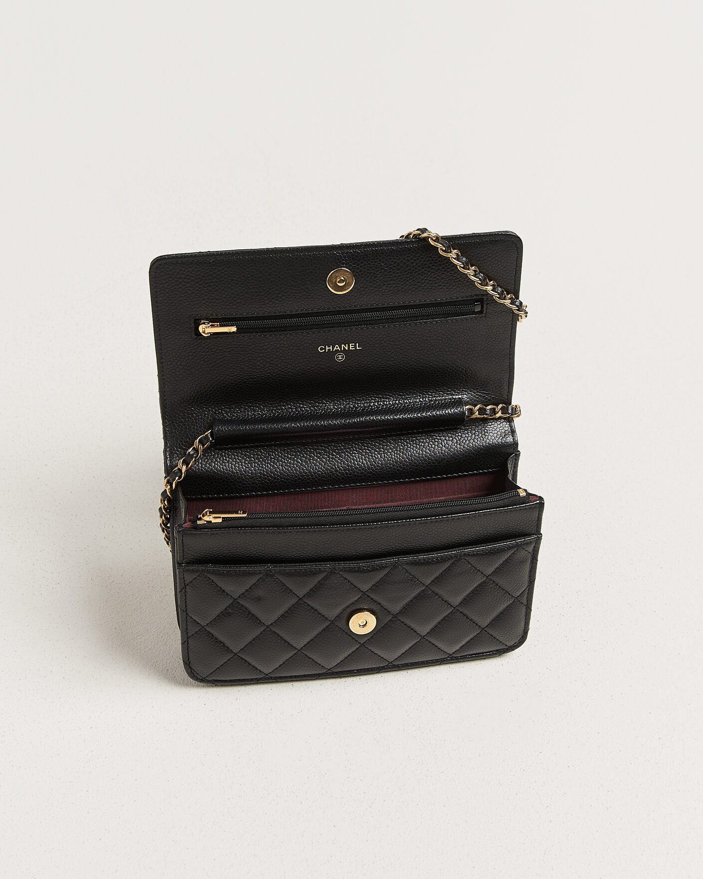 Men | Pre-Owned & Vintage Bags | Chanel Pre-Owned | Wallet On Chain Caviar Leather Black