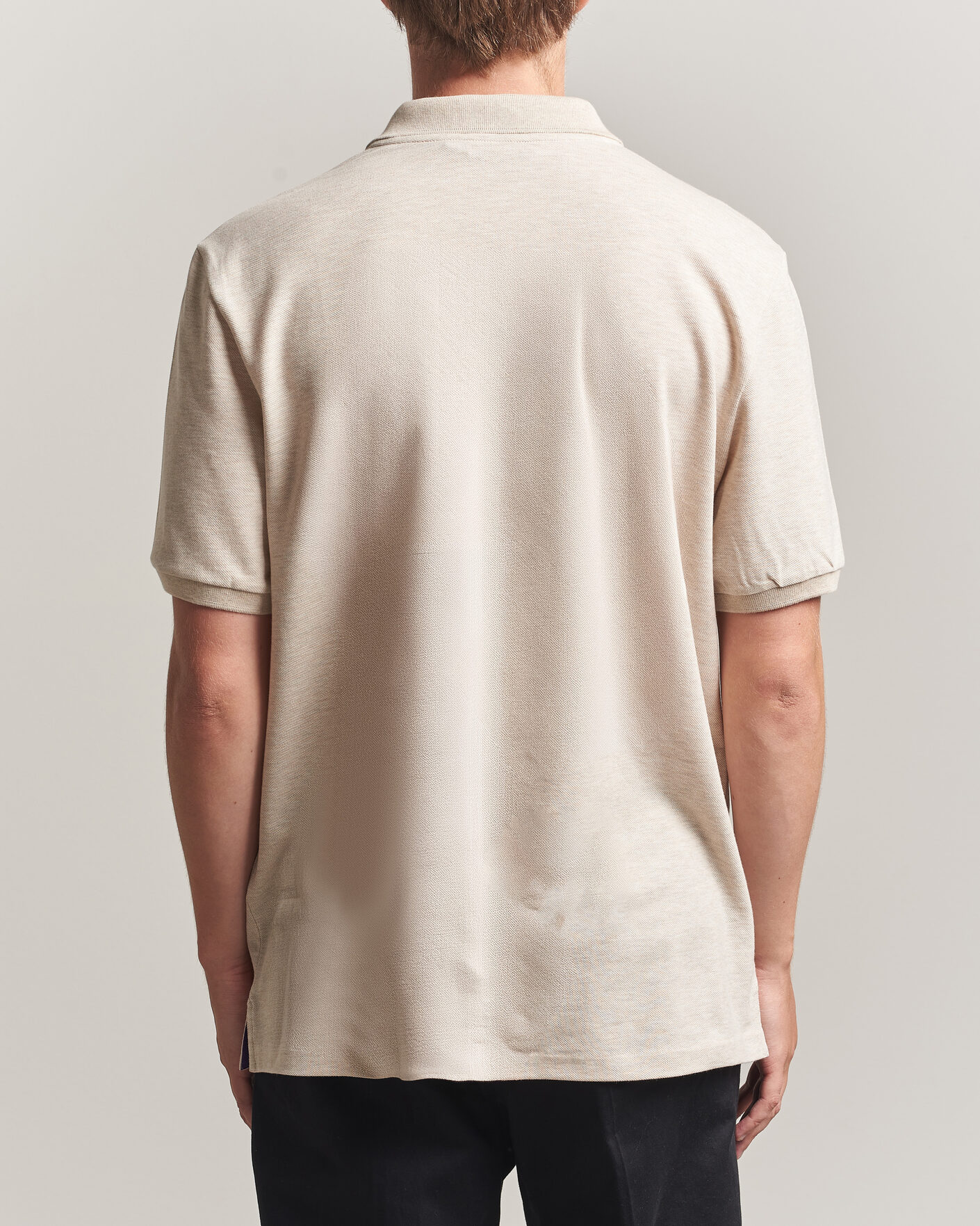 Men | Polo Shirts | Ralph Lauren Purple Label | Short Sleeve Mercerized Cotton Polo Beige Melange