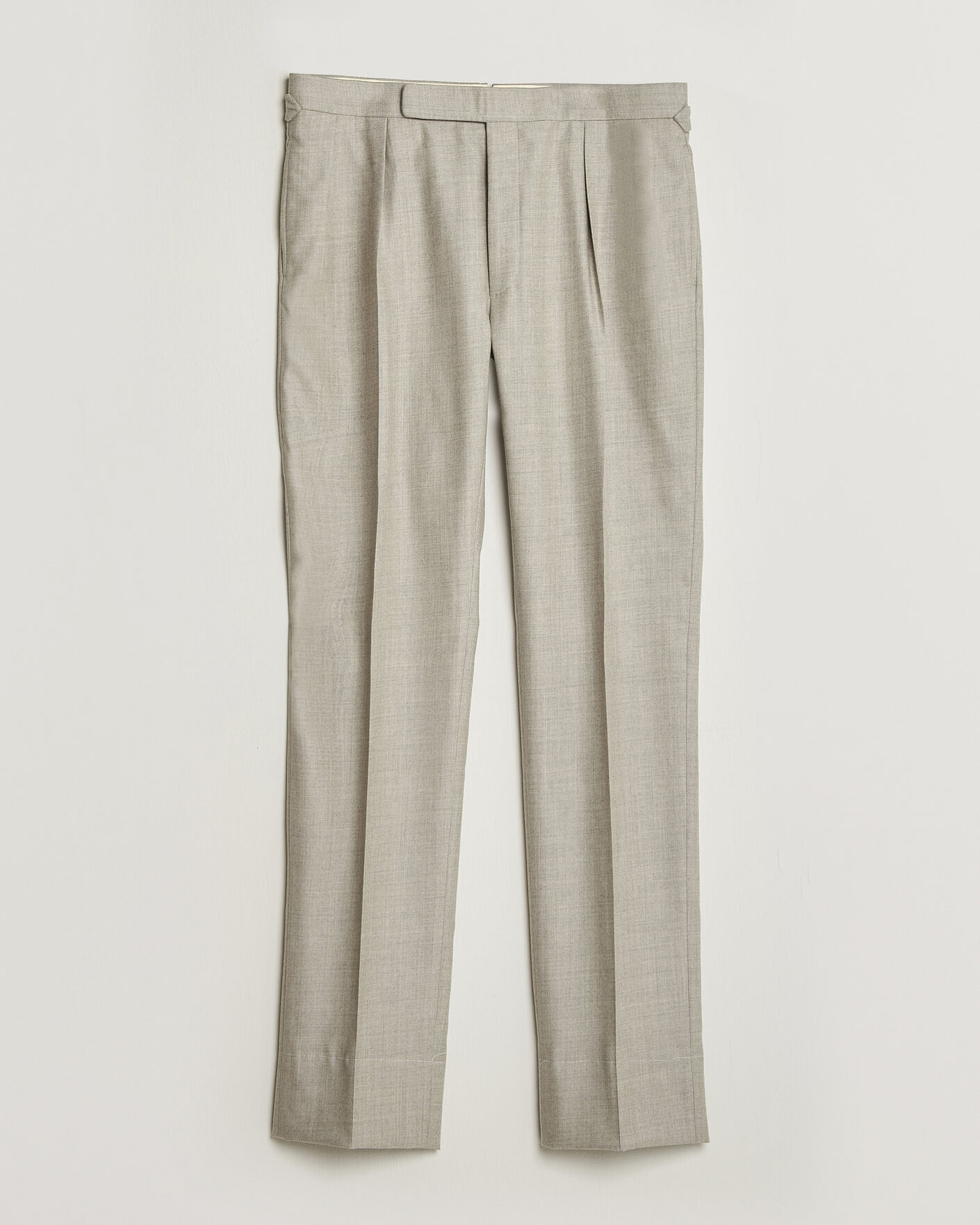 Men | Trousers | Ralph Lauren Purple Label | Gregory Pleated Flannel Trousers Pearl Grey
