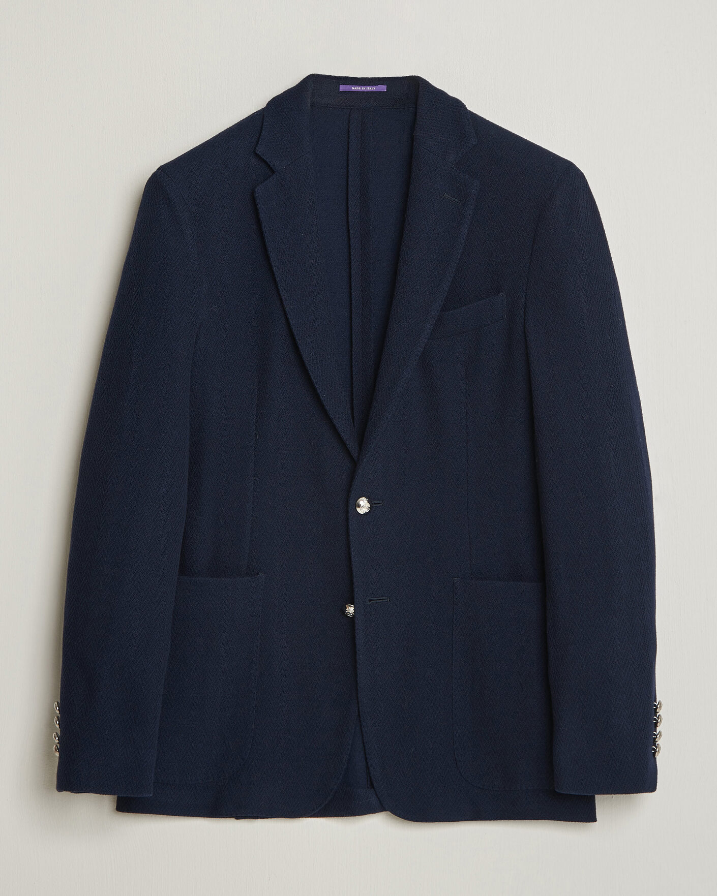 Men | Blazers | Ralph Lauren Purple Label | Cashmere/Silk Herringbone Blazer Navy