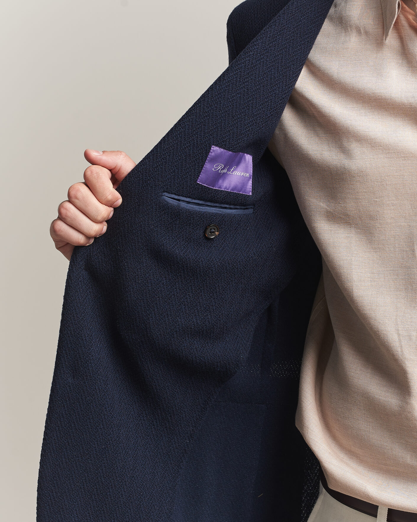 Men | Blazers | Ralph Lauren Purple Label | Cashmere/Silk Herringbone Blazer Navy
