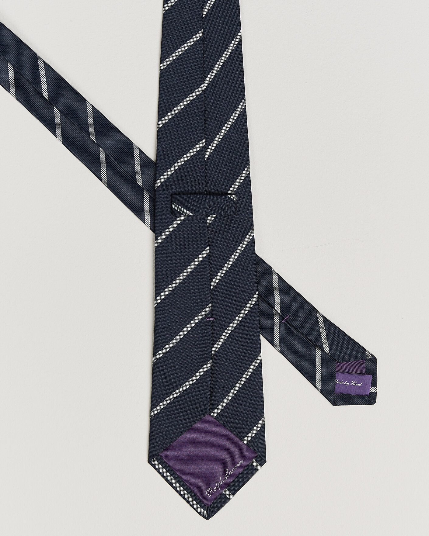 Men | Ties | Ralph Lauren Purple Label | Regimental Stripe Silk Tie Navy/Silver