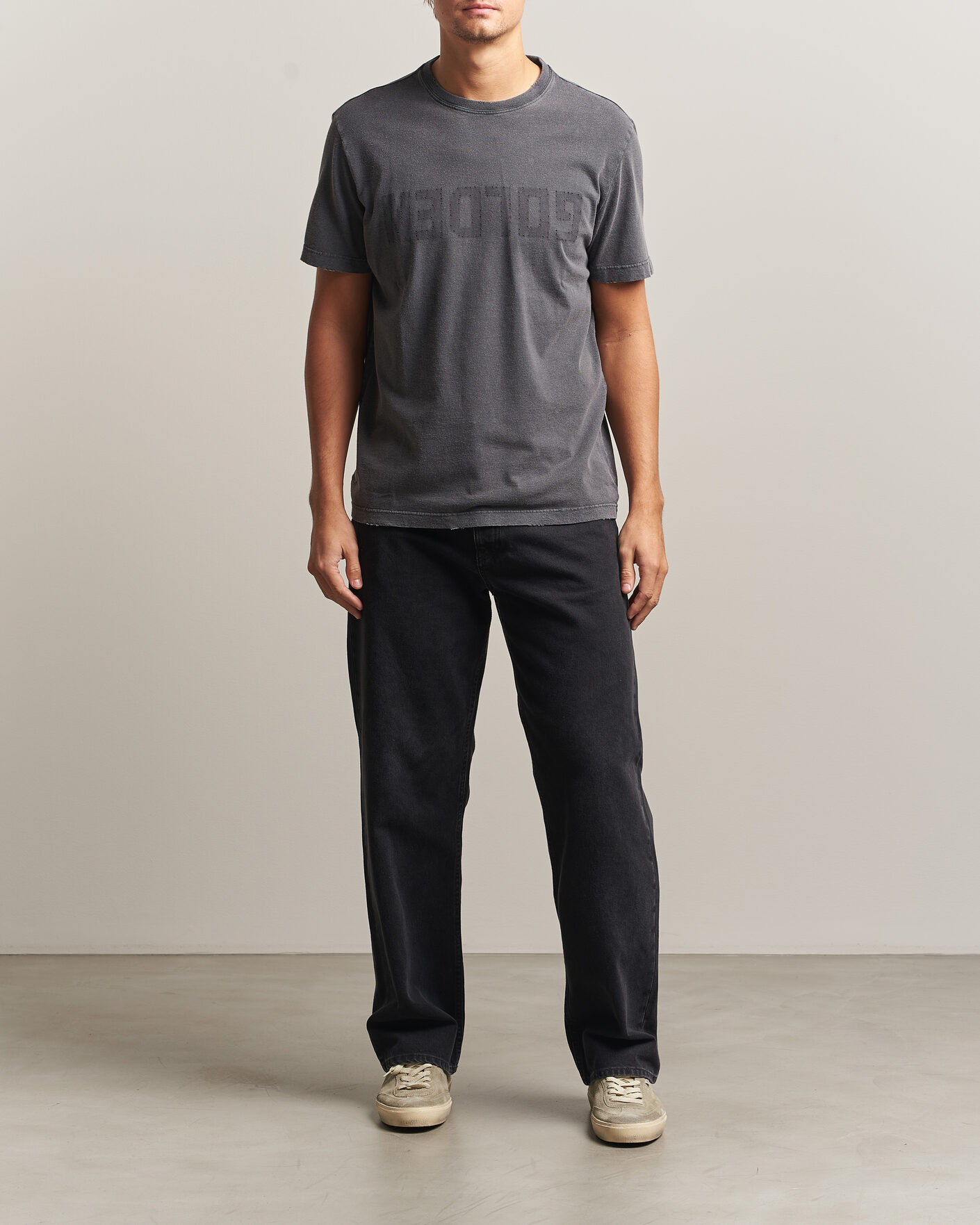 Men | T-Shirts | Golden Goose | Distressed Cotton T-Shirt Anthracite
