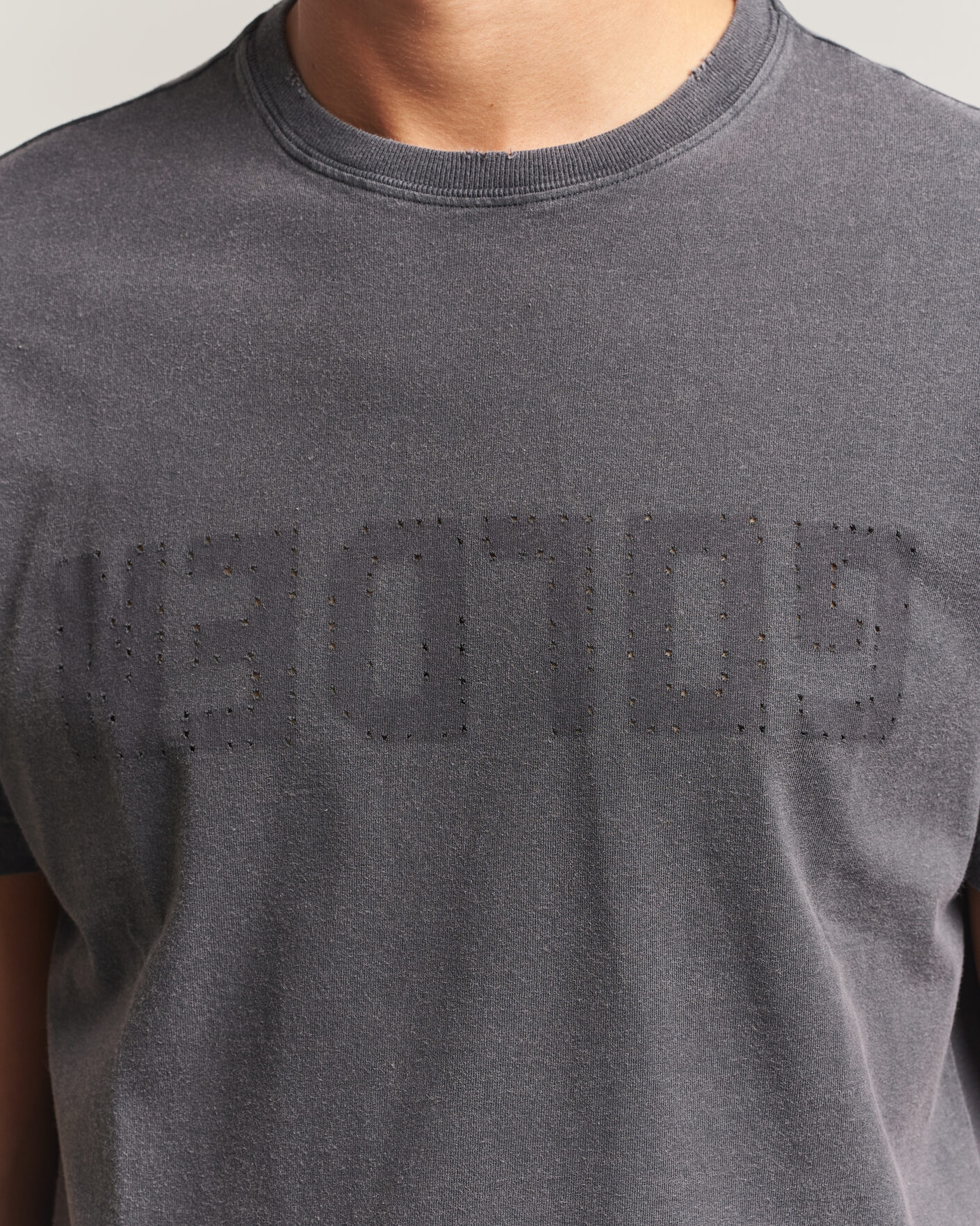 Men | T-Shirts | Golden Goose | Distressed Cotton T-Shirt Anthracite
