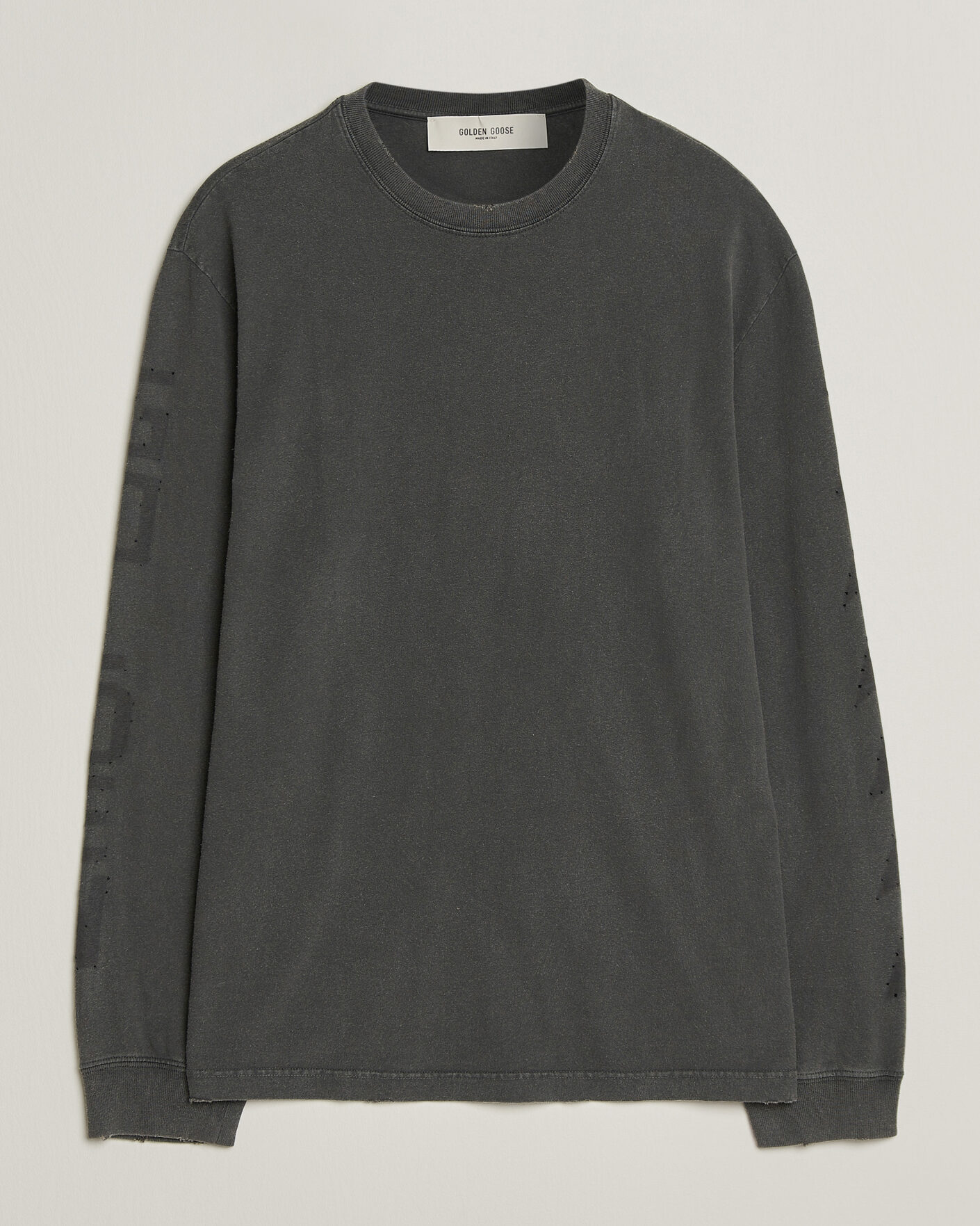 Men | Sweaters & Knitwear | Golden Goose | Long Sleeve Garment Dyed T-Shirt Anthracite
