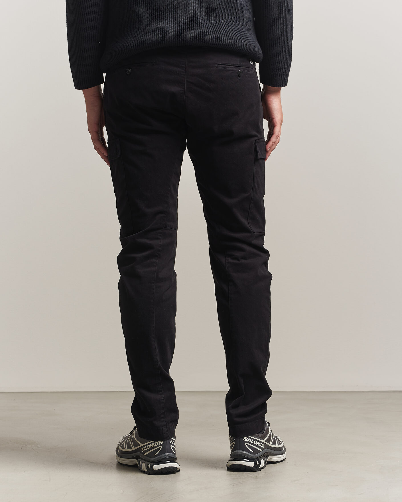 Men | Trousers | C.P. Company | Stretch Satin Lens Cargo Pants Black