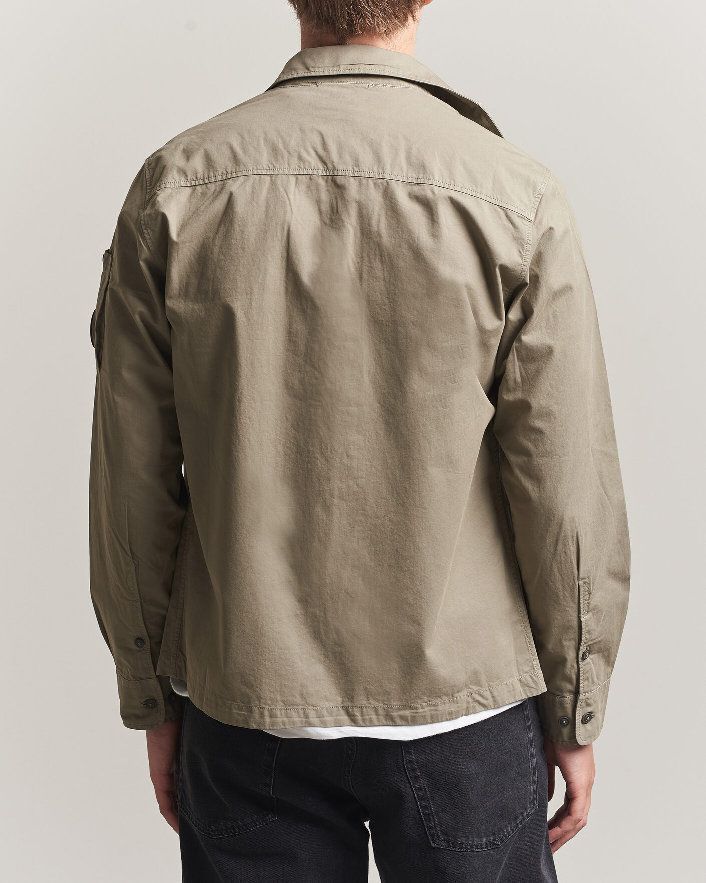 Men | Shirts | C.P. Company | Organic Cotton Gabardine Zip Overshirt Grey